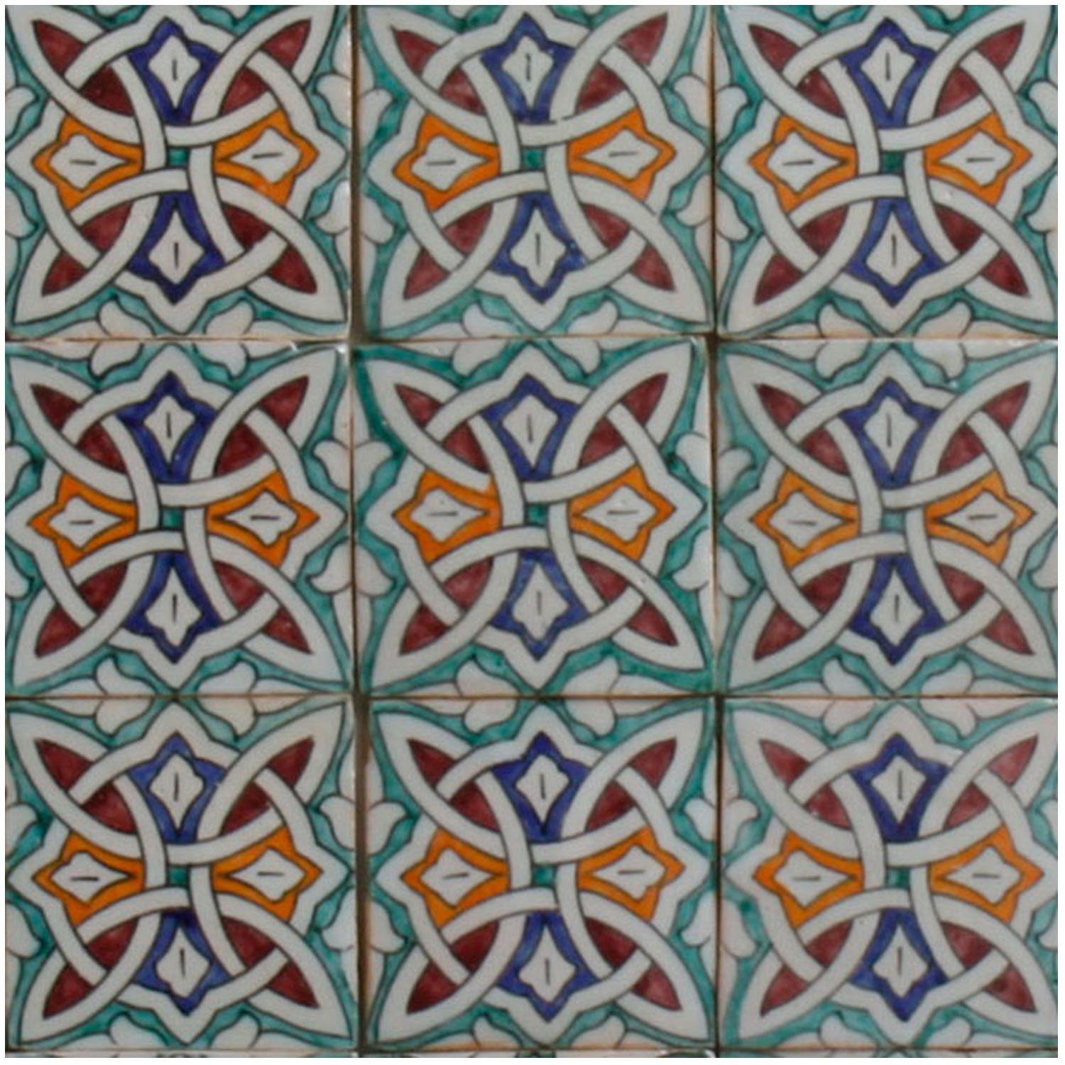 Kunsthandwerk Casa Casa x Keramikfliese Küche Dusche Marokkanische Badezimmer Moro für schöne Mehrfarbig, cm, 10 Wandfliese Moro Wandfliese Layla, Keramik Marokko, 10 handbemalte aus