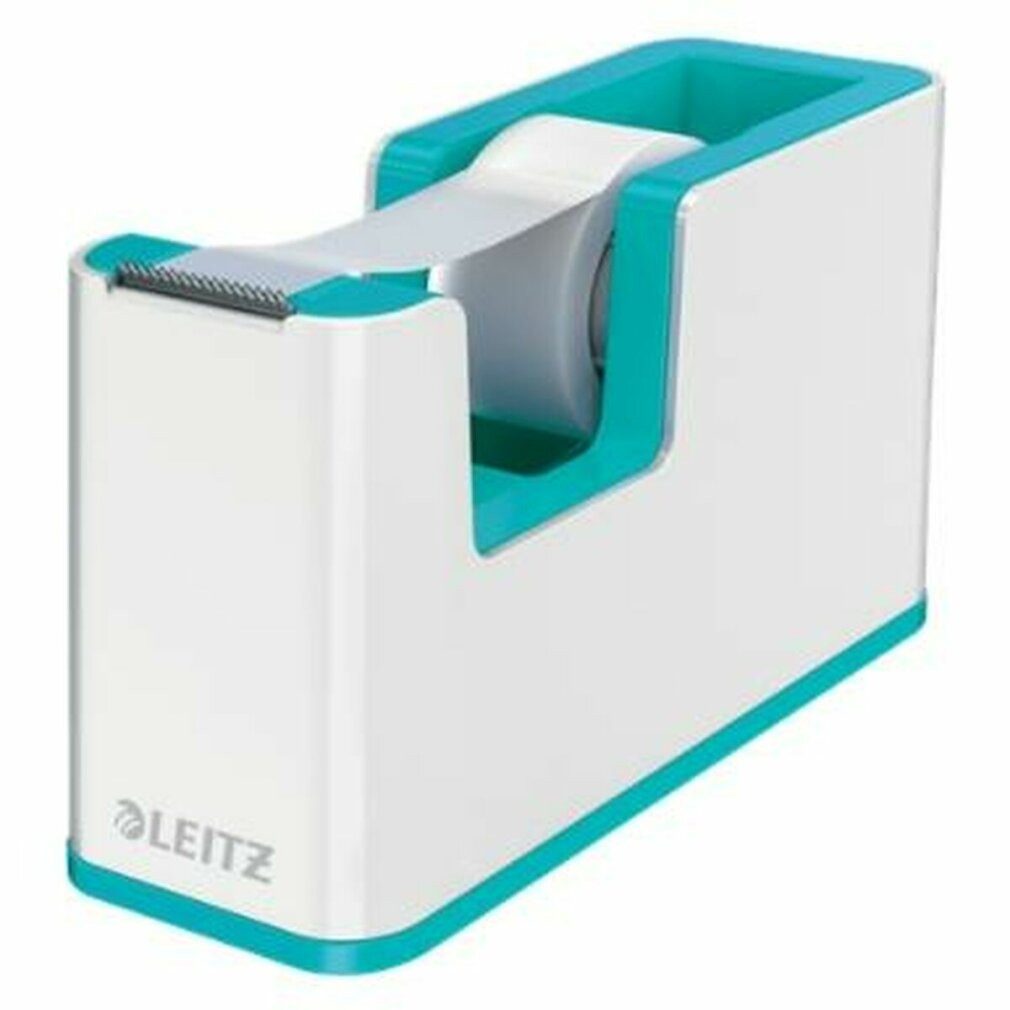 LEITZ Papierscheren Klebebandabroller Wow Dual türkis Weiß (5,1 x 7,6 x 12, 6 cm)