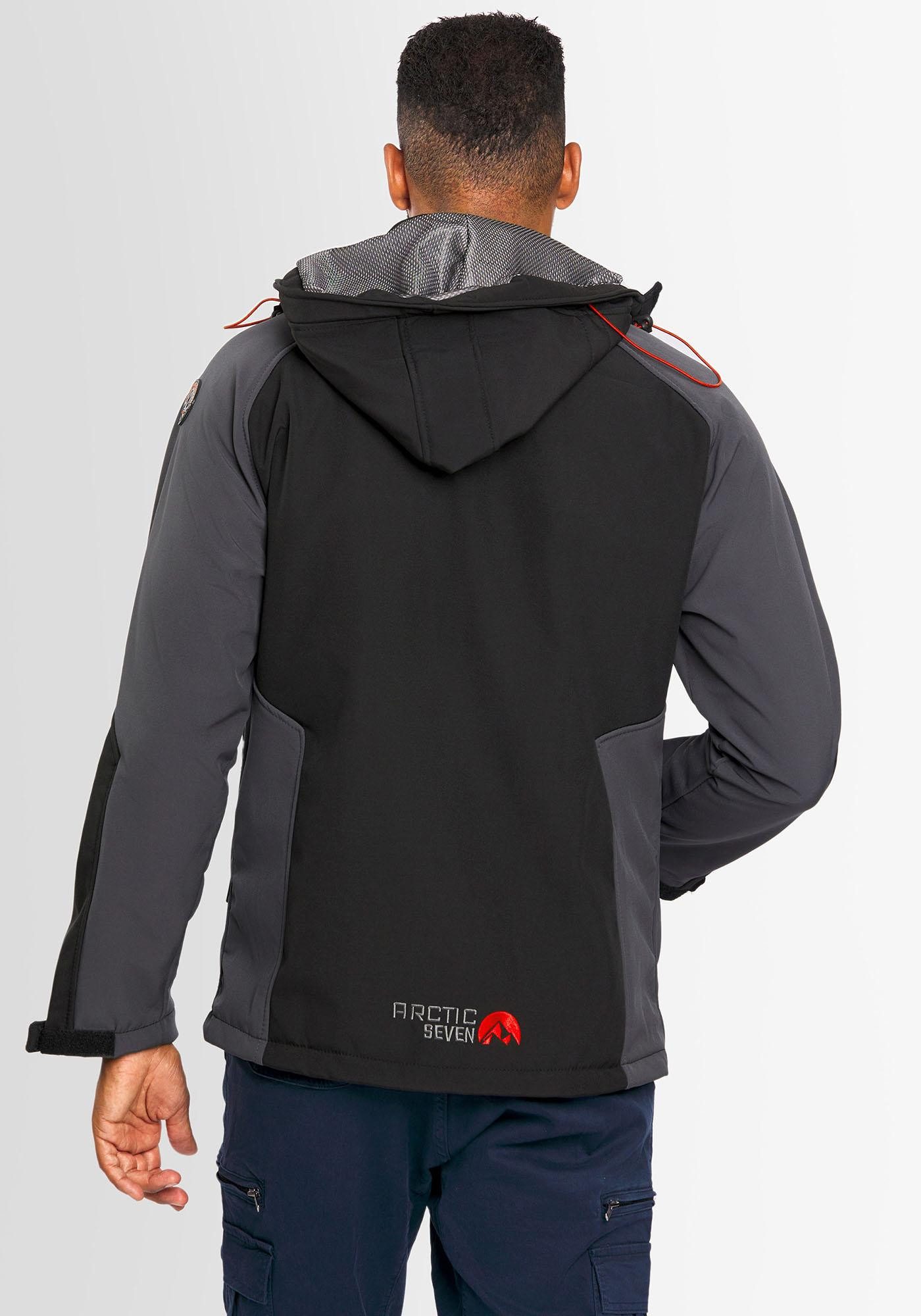 Arctic Seven Softshelljacke Arctic Seven Herren Softshell Jacke AS300 Funktionsjacke mit abnehmbarer Kapuze