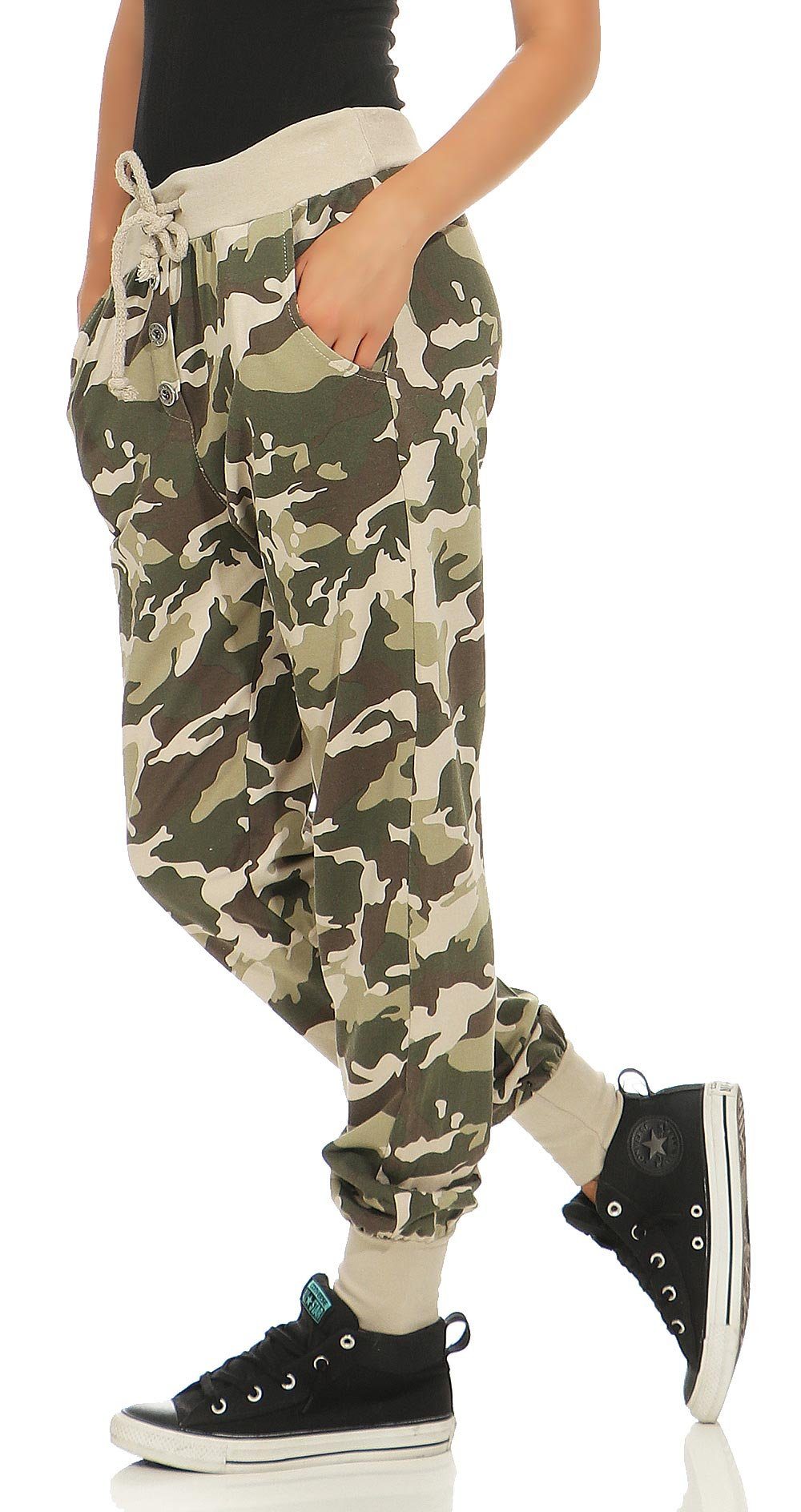 malito than beige Sweathose Look fashion Jogginghose Camouflage more 8019 im