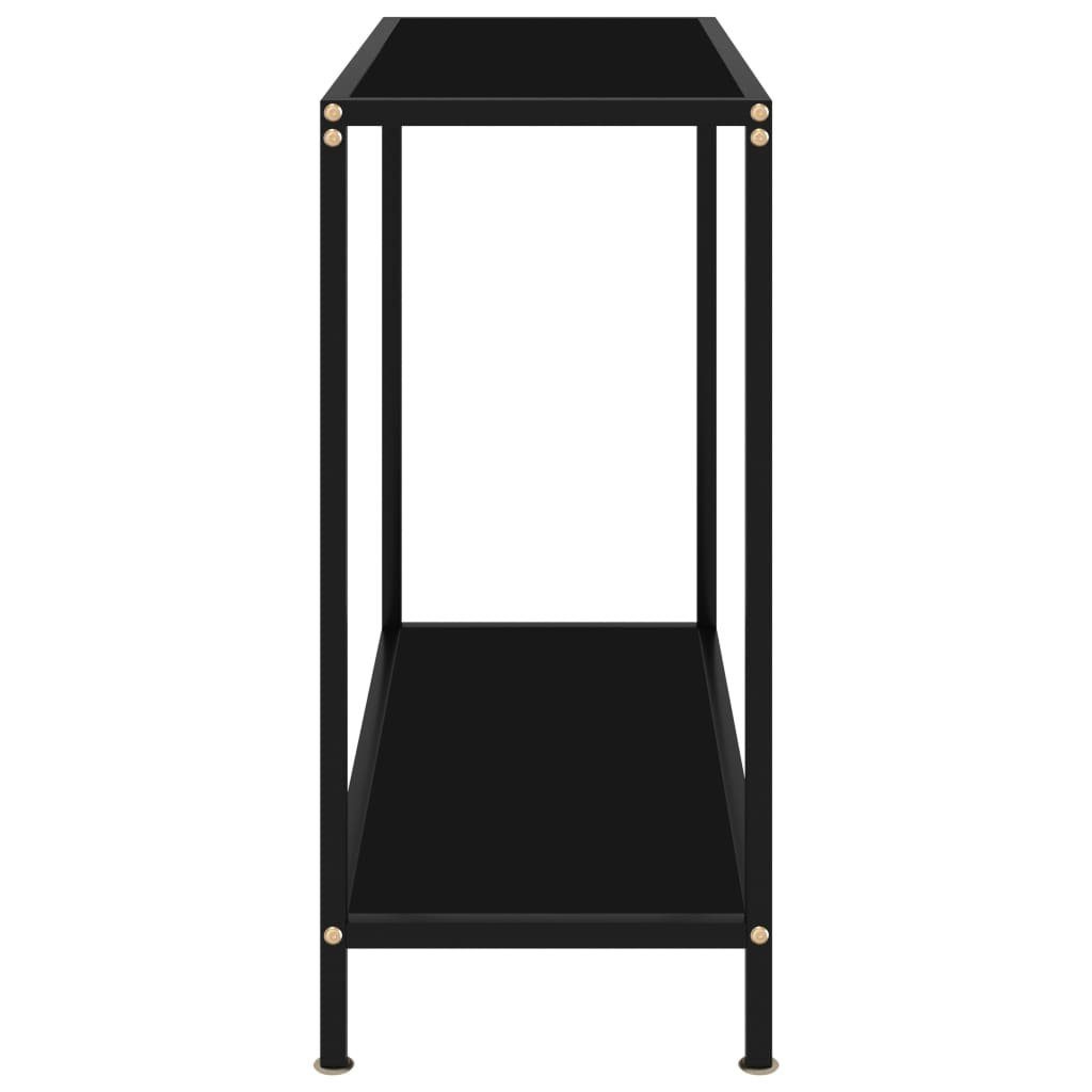Hartglas Schwarz cm Konsolentisch (1-St) Beistelltisch 80x35x75 furnicato