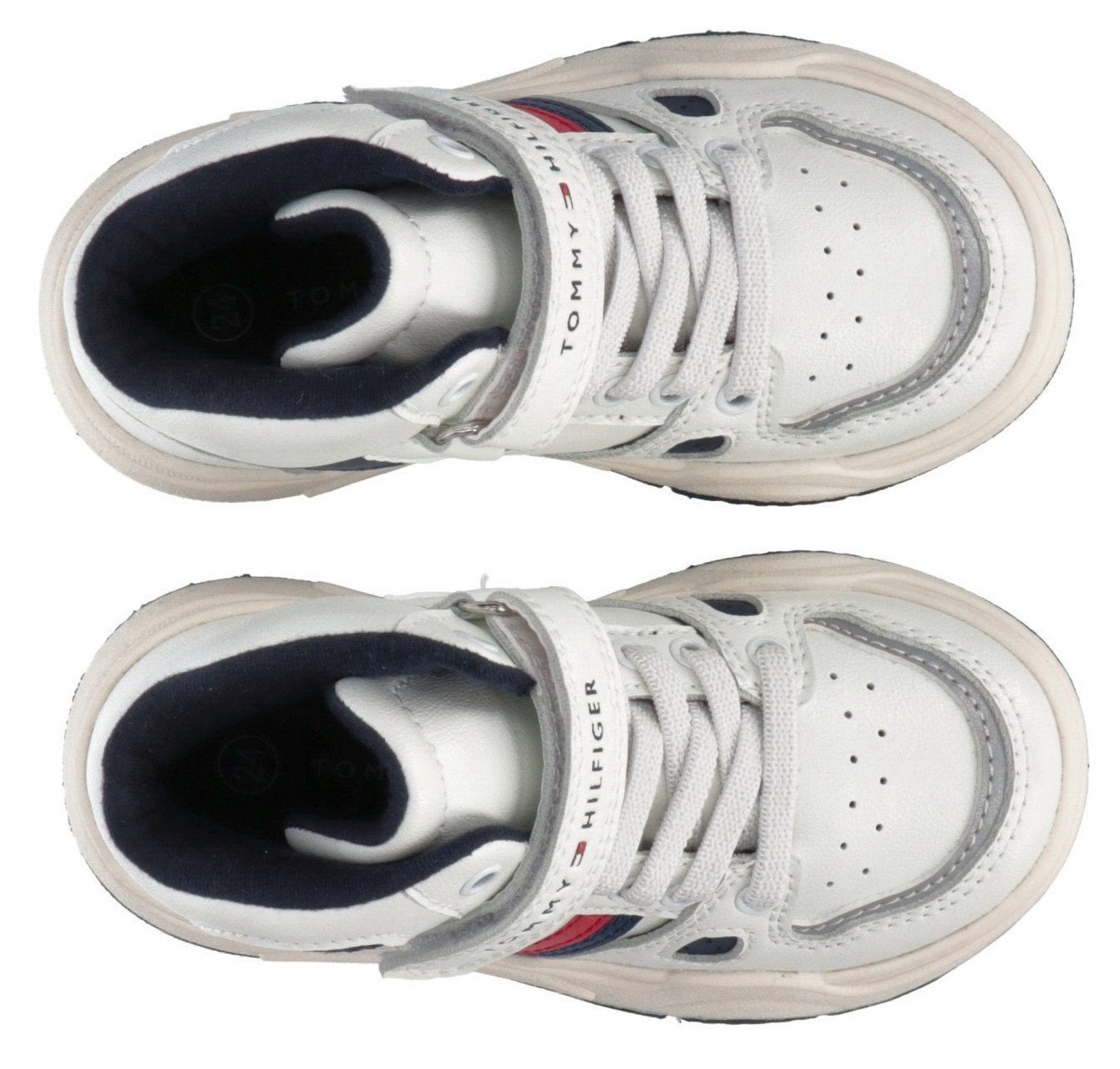 LACE-UP/VELCRO Tommy HIGH SNEAKER in cooler TOP Hilfiger Sneaker Farbkombi STRIPES