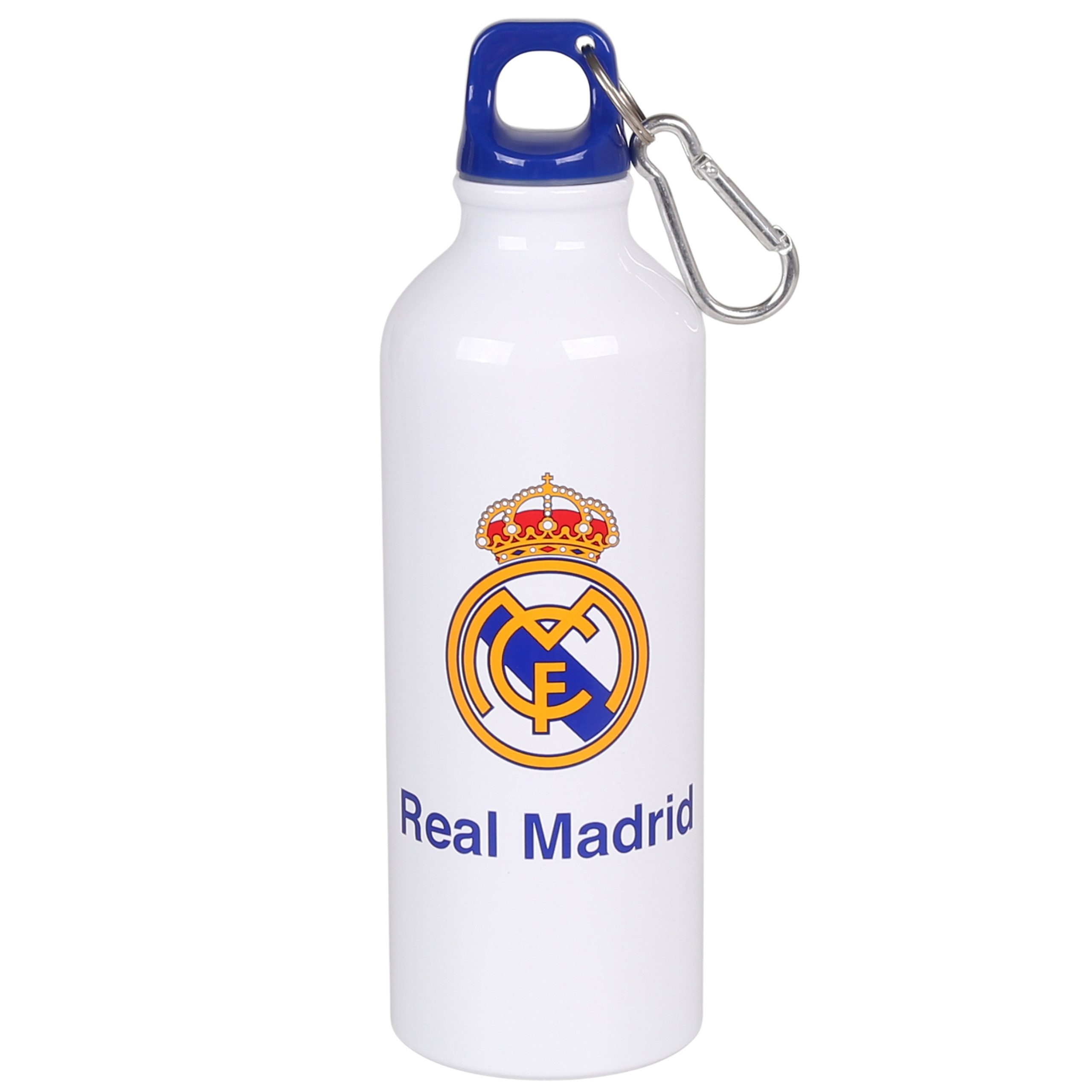 Real Madrid Trinkflasche Real Madrid Aluminium Thermoflasche weiß, mit Karabiner 500ml