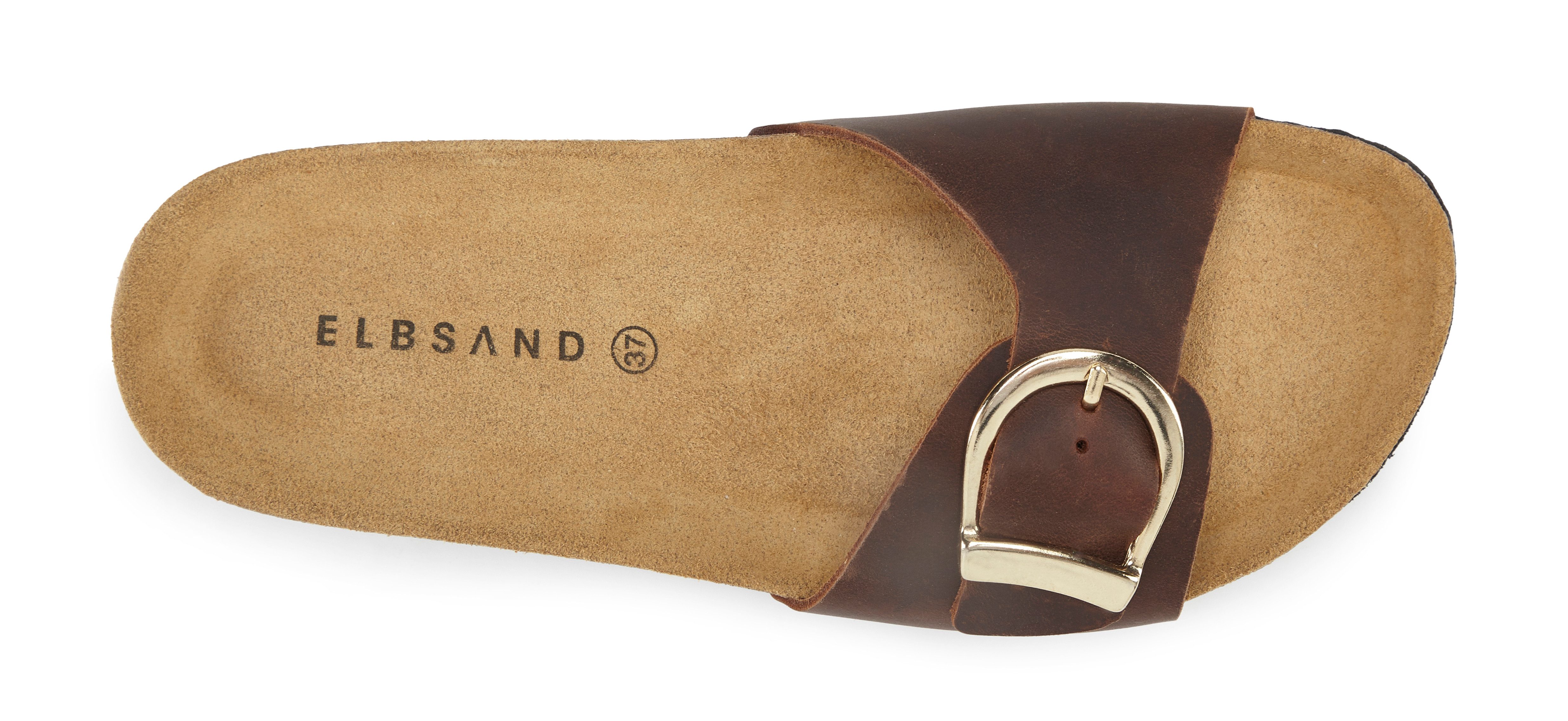 Elbsand Sandale, Mule, offener Schuh, Sommerschuhe, Lederpantolette Pantolette NEU aus Leder mit weichem Korkfußbett