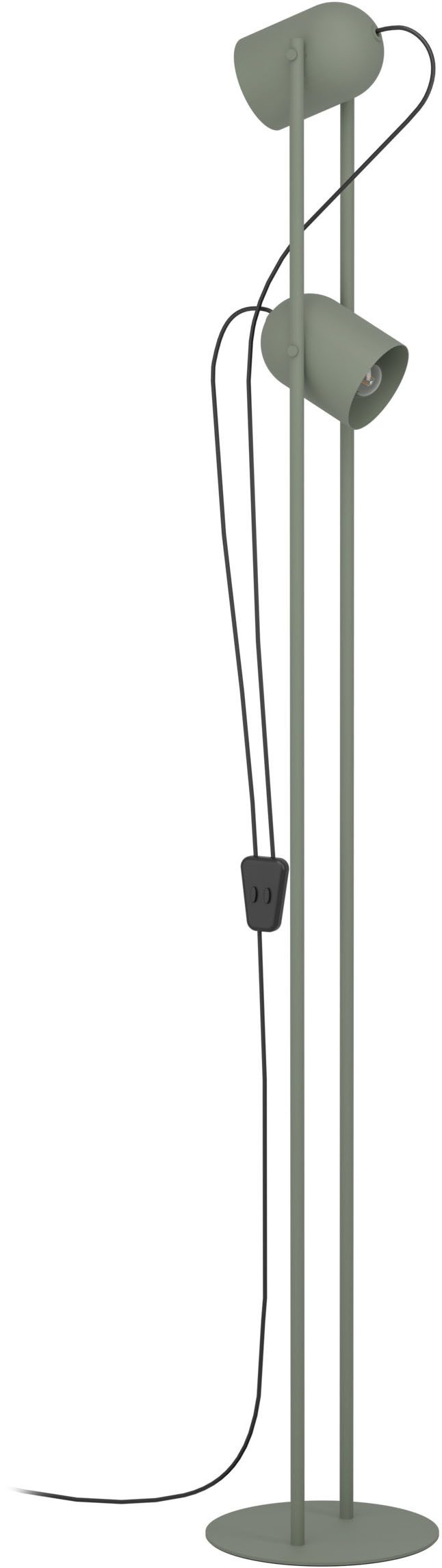 EGLO Stehlampe TILSTON Stehlampe - Stahl - E14 - 2X8W - IP20, Ein-/Ausschalter, ohne Leuchtmittel, Standlampe, 2 schwenkbare Spots, Leselampe, L12,5 x B13 x H142,5 cm