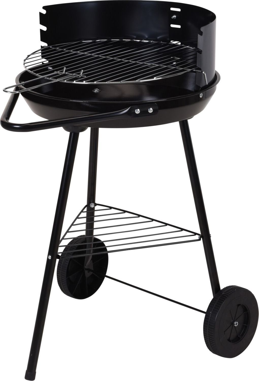 Koopman Holzkohlegrill Grillwagen schwarz mit Räder Gartengrill Holzkohlegrill Standgrill