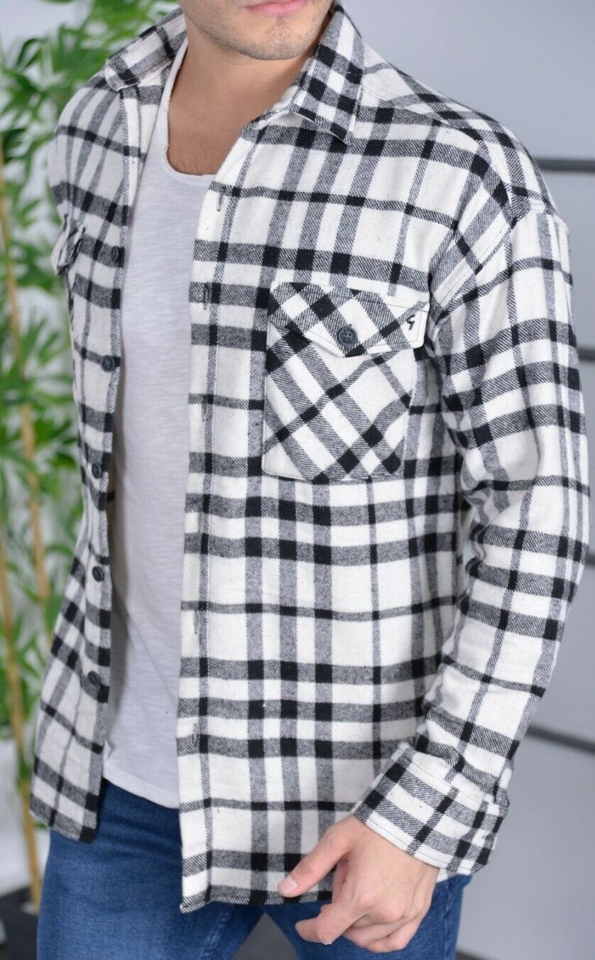 Megaman Jeans Flanellhemd Megaman H-259 Kariert Hemd Baumwolle Herren (1-tlg)