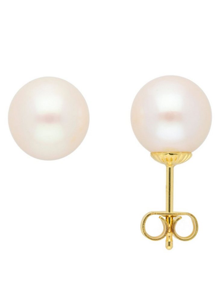 Adelia´s Paar Ohrhänger 585 Gold Ohrringe Ohrstecker, mit Süßwasser  Zuchtperle Goldschmuck für Damen, Adelia´s - Qualität aus Deutschland