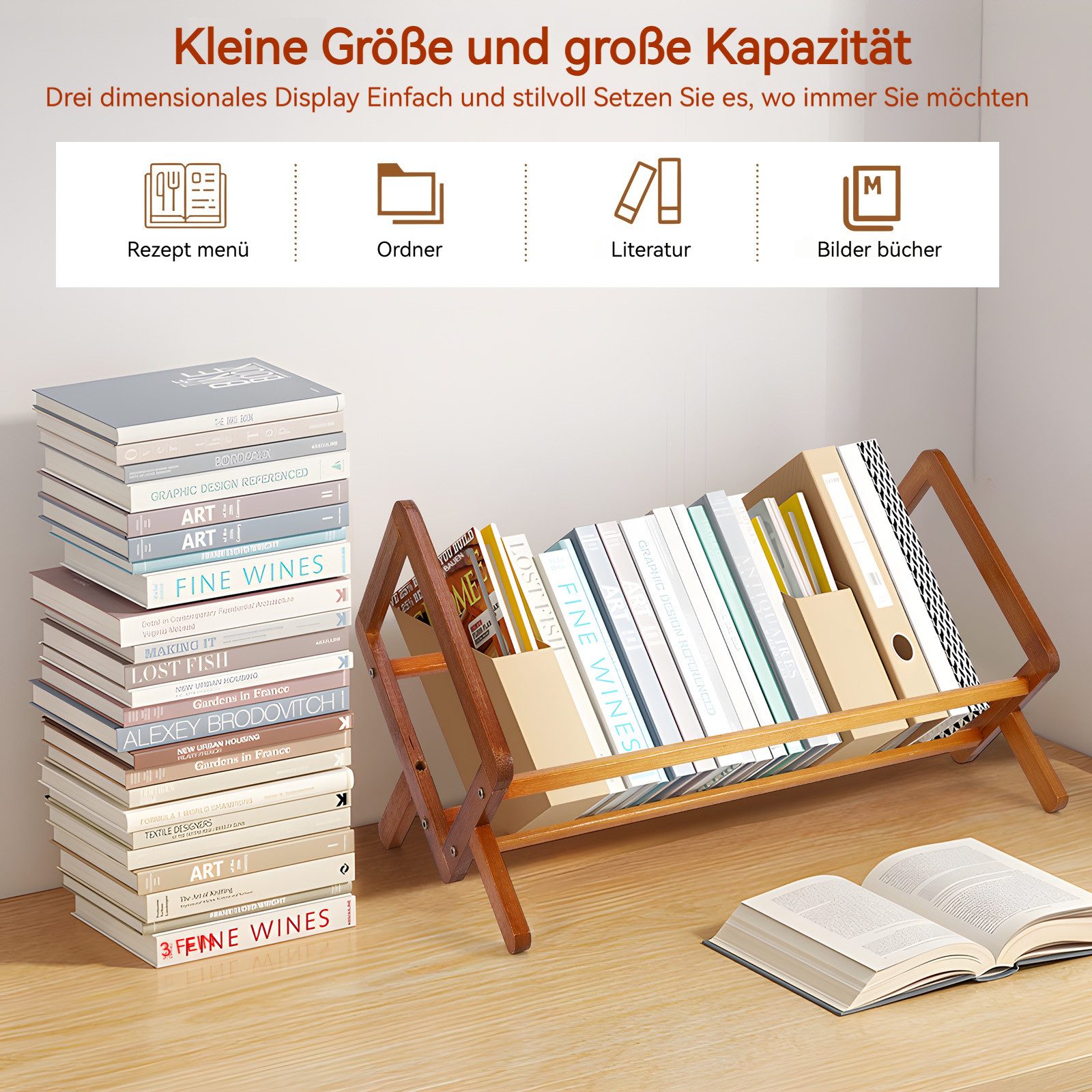 BlingBin Bücherregal Kippbares Bücherregal aus Holz, günstig online kaufen