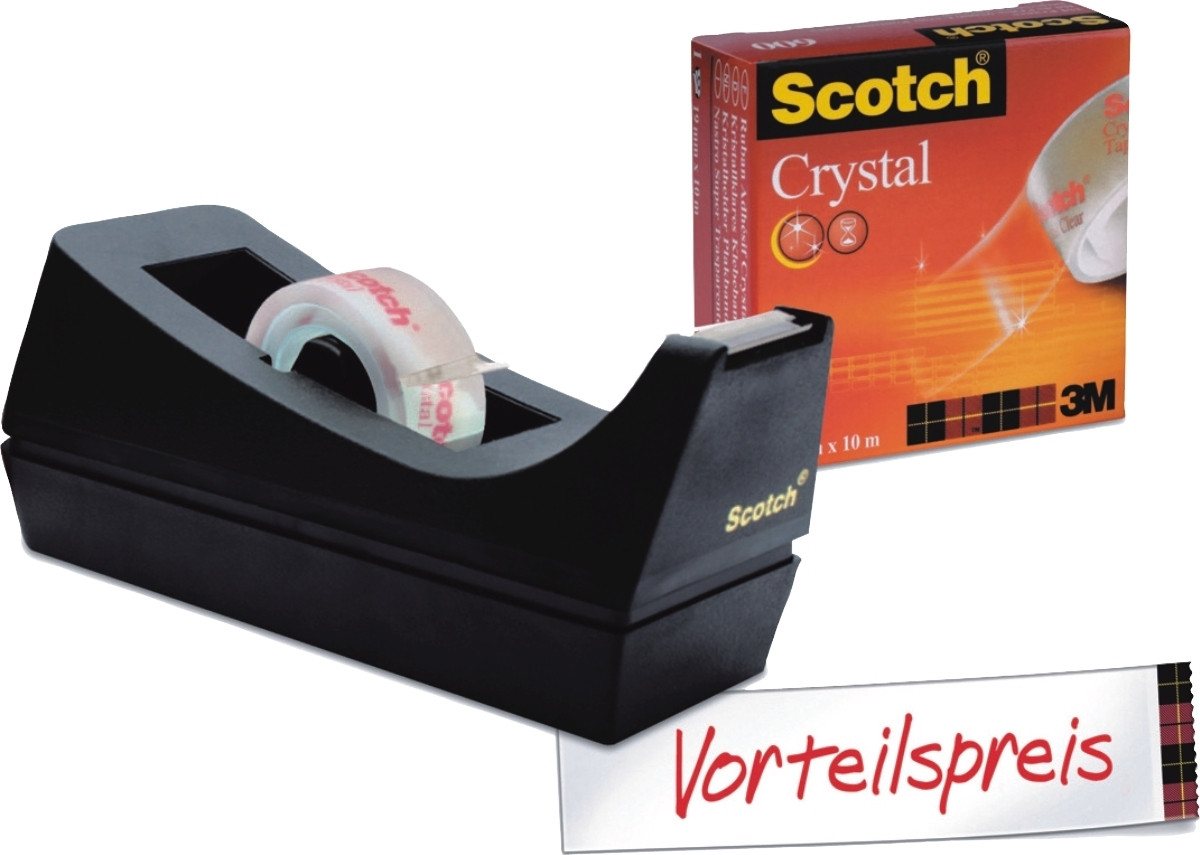 Thumbnail - 3M Klebestreifen Klebebandabroller für 19mmx33m geeignet schwarz