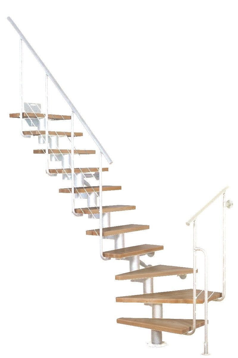 Starwood Raumspartreppe Mittelholmtreppe DIXI Plus - Raumspartreppe aus Stahl mit Geländer