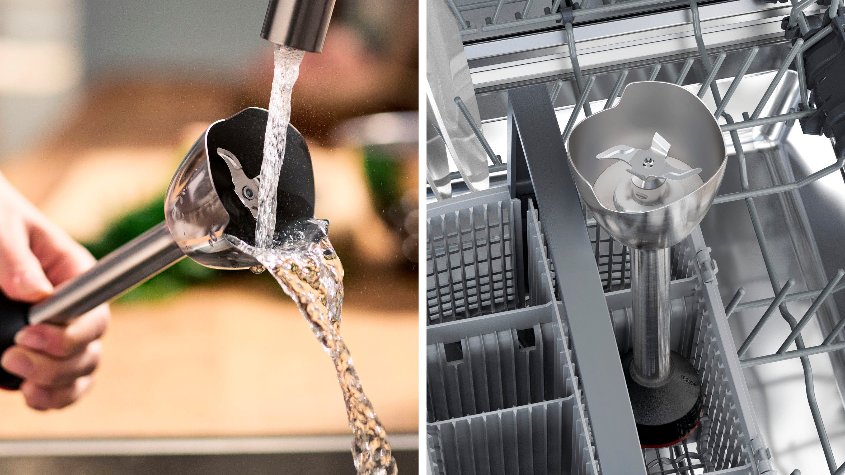 BOSCH Stabmixer ErgoMaster Serie 4 MSM4B620, 4 Klingen, Zerkleinerer, Becher, schwarz, 1000 W, Mixfuß Edelst., großer Bedienhebel, Keramikkupplung, Made in Europe