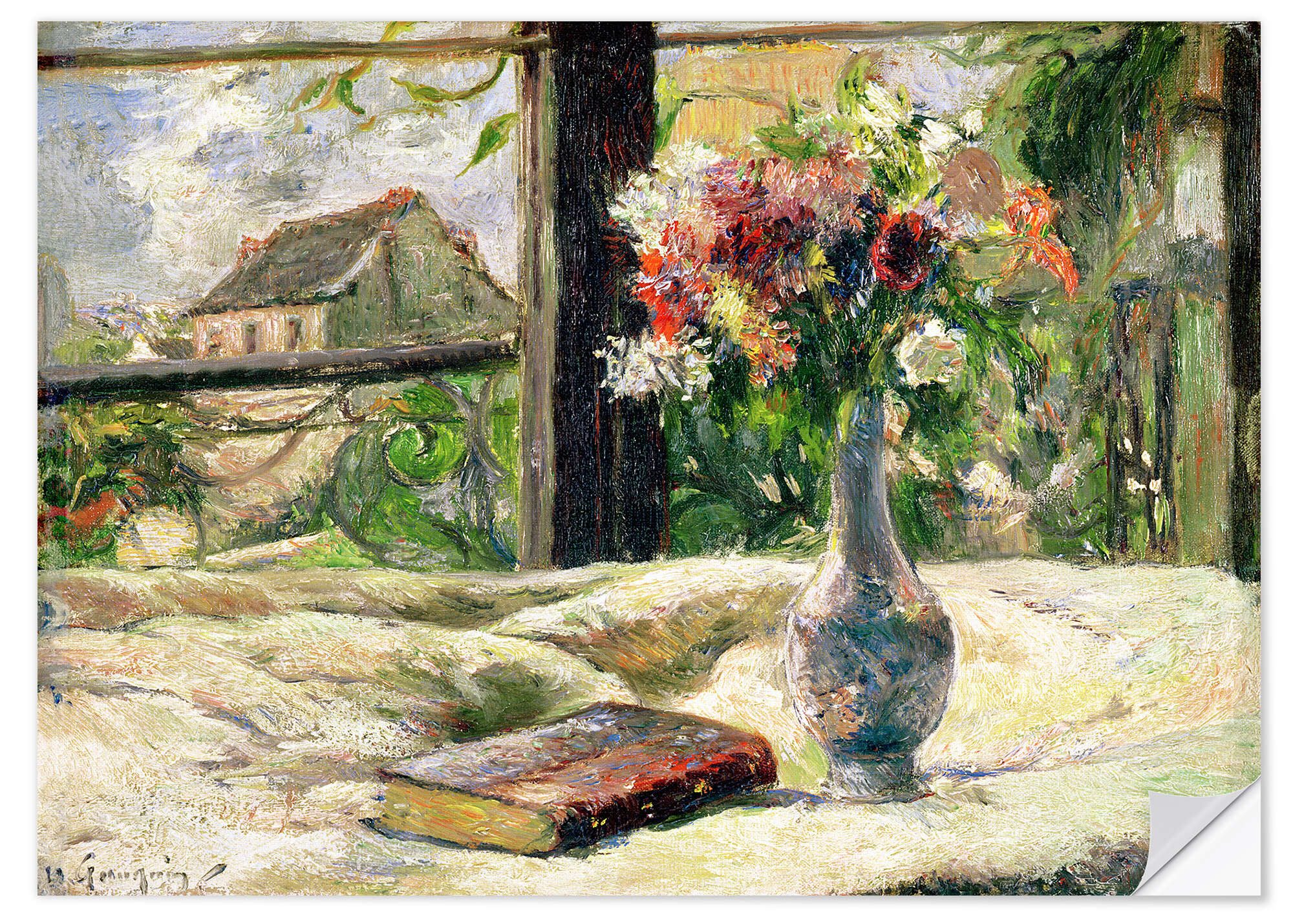 Posterlounge Wandfolie Paul Gauguin, Vase mit Blumen, Malerei