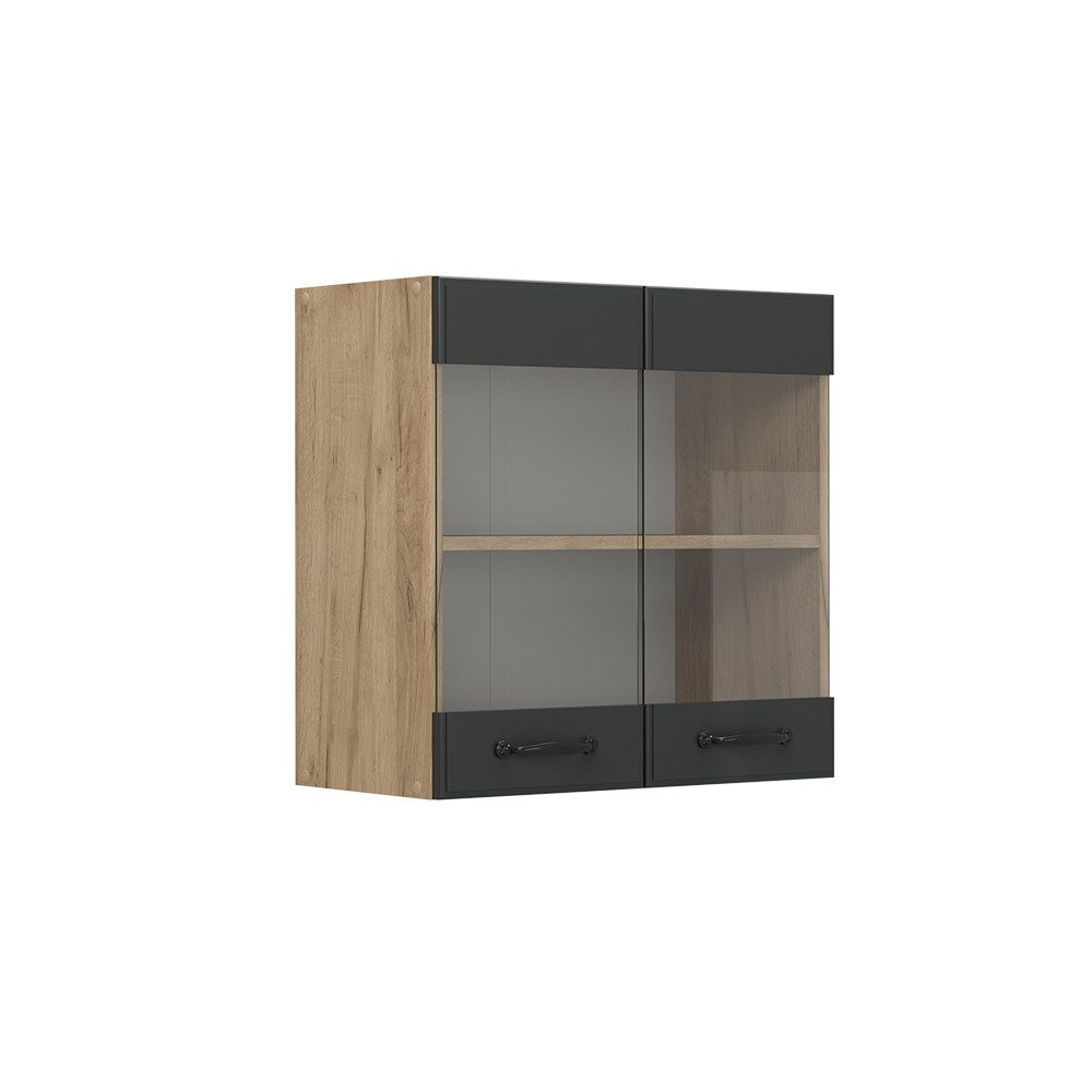 Vicco Glashängeschrank R-Line, Anthrazit Landhaus/Goldkraft Eiche, günstig online kaufen