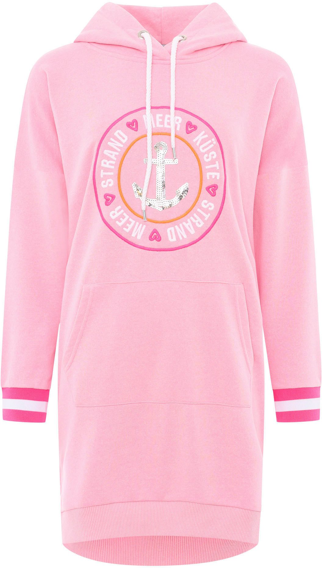 Zwillingsherz Sweatkleid "Zuhause am Strand" mit Kapuze, Känguruhtasche, Pa günstig online kaufen