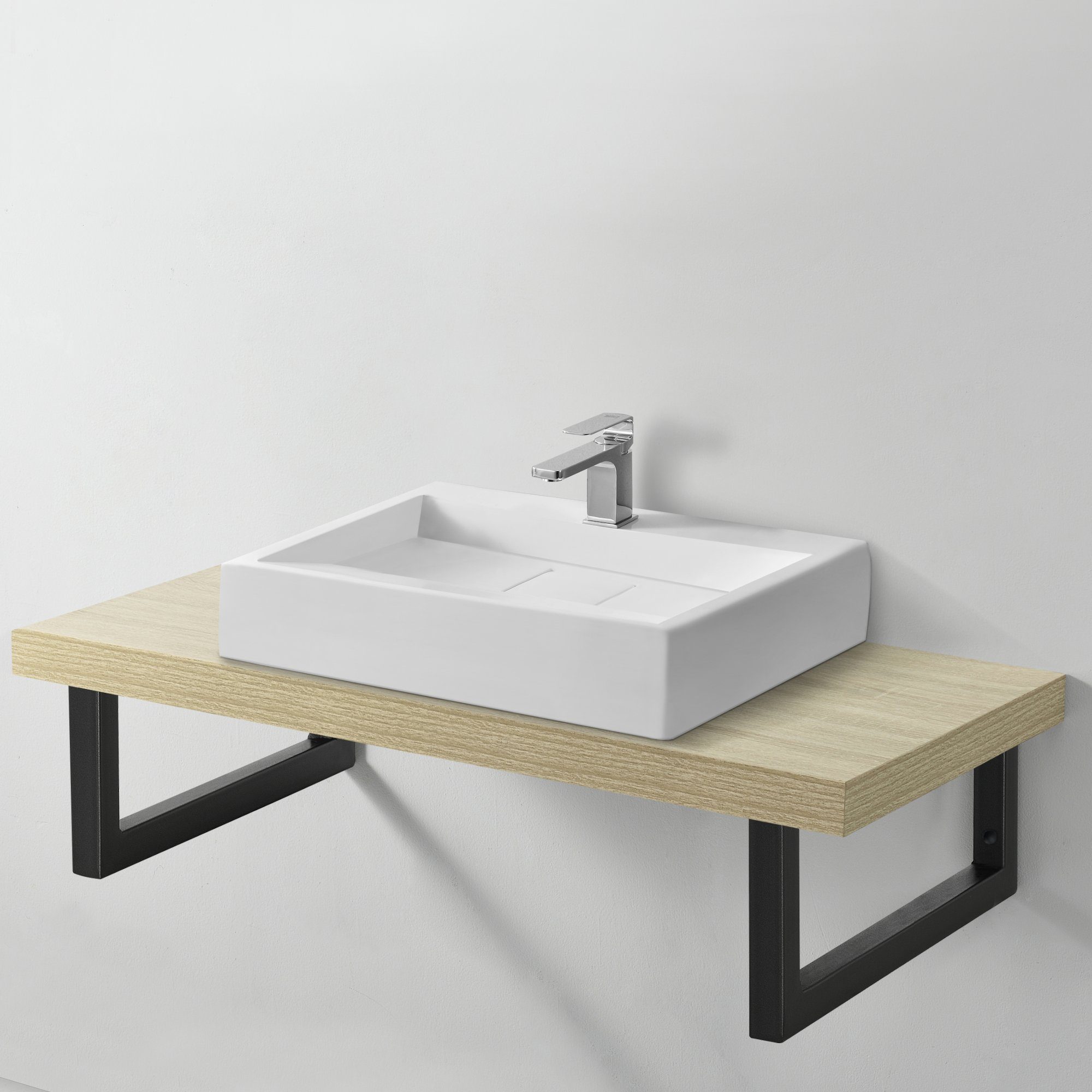 en.casa Tischgestell, Hamina Wandkonsole 2er Set 45 x 20 cm Schwarz