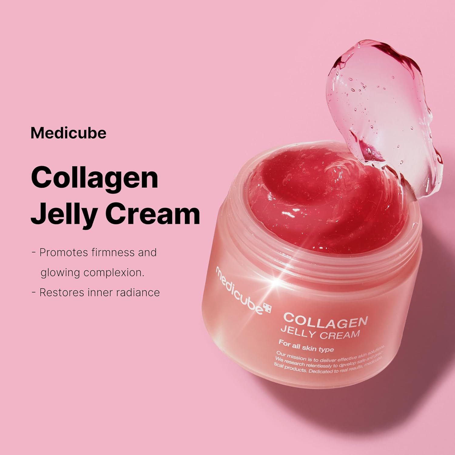 Medicube Gesichtspflege Collagen Jelly Cream 110ml – Straffende Feuchtigkeitspflege mit 98% Hydrolysiertem Kollagen, 98% Kollagen, Niacinamid, Squalan, Korean Skincare