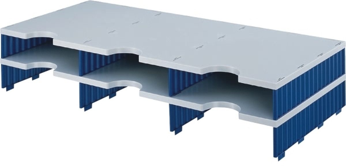 STYRO Organizer Aufbaueinheit trio 6 Fächer grau/blau