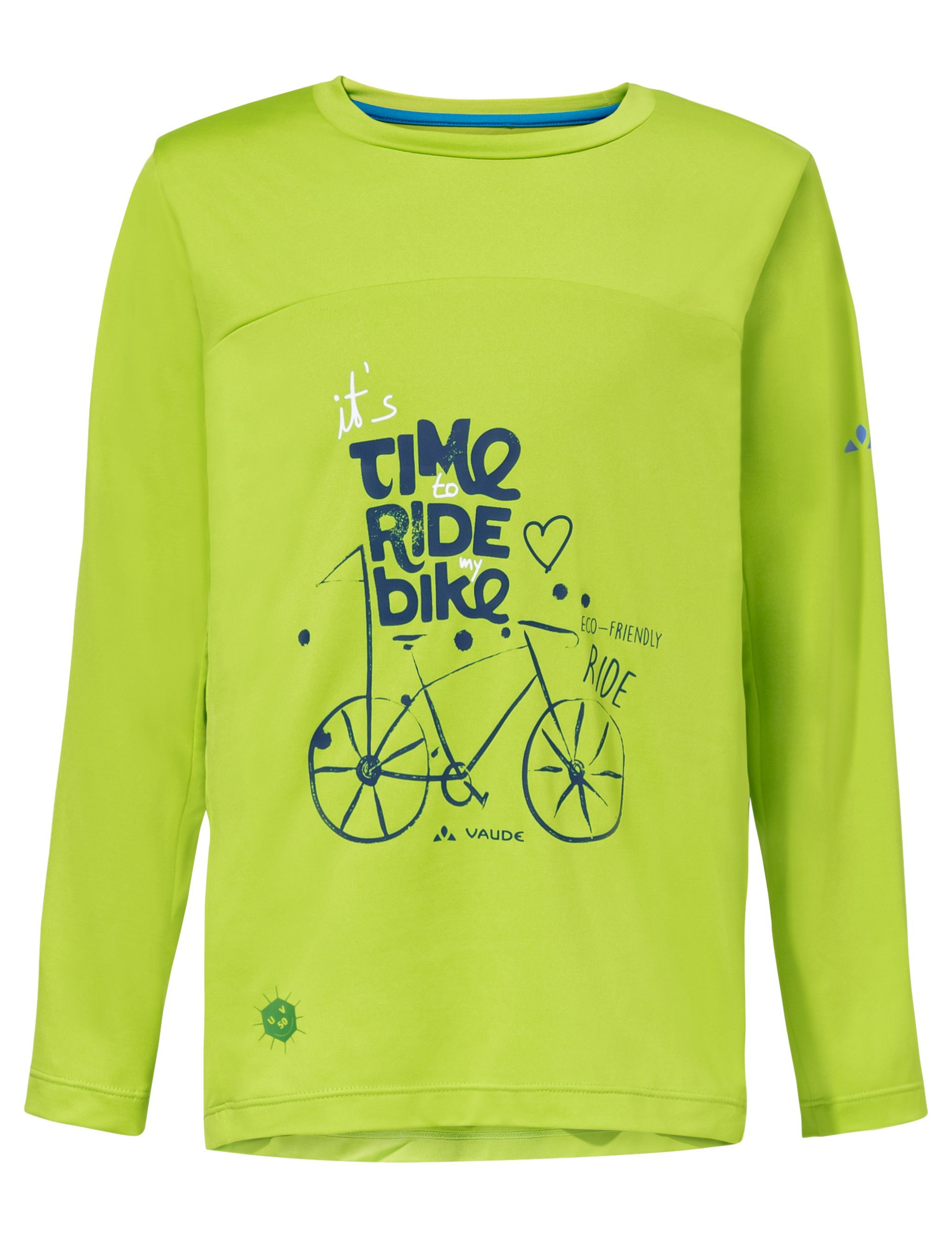 Kids LS VAUDE Knopf chute T-Shirt green T-Shirt II (1-tlg) Grüner Solaro