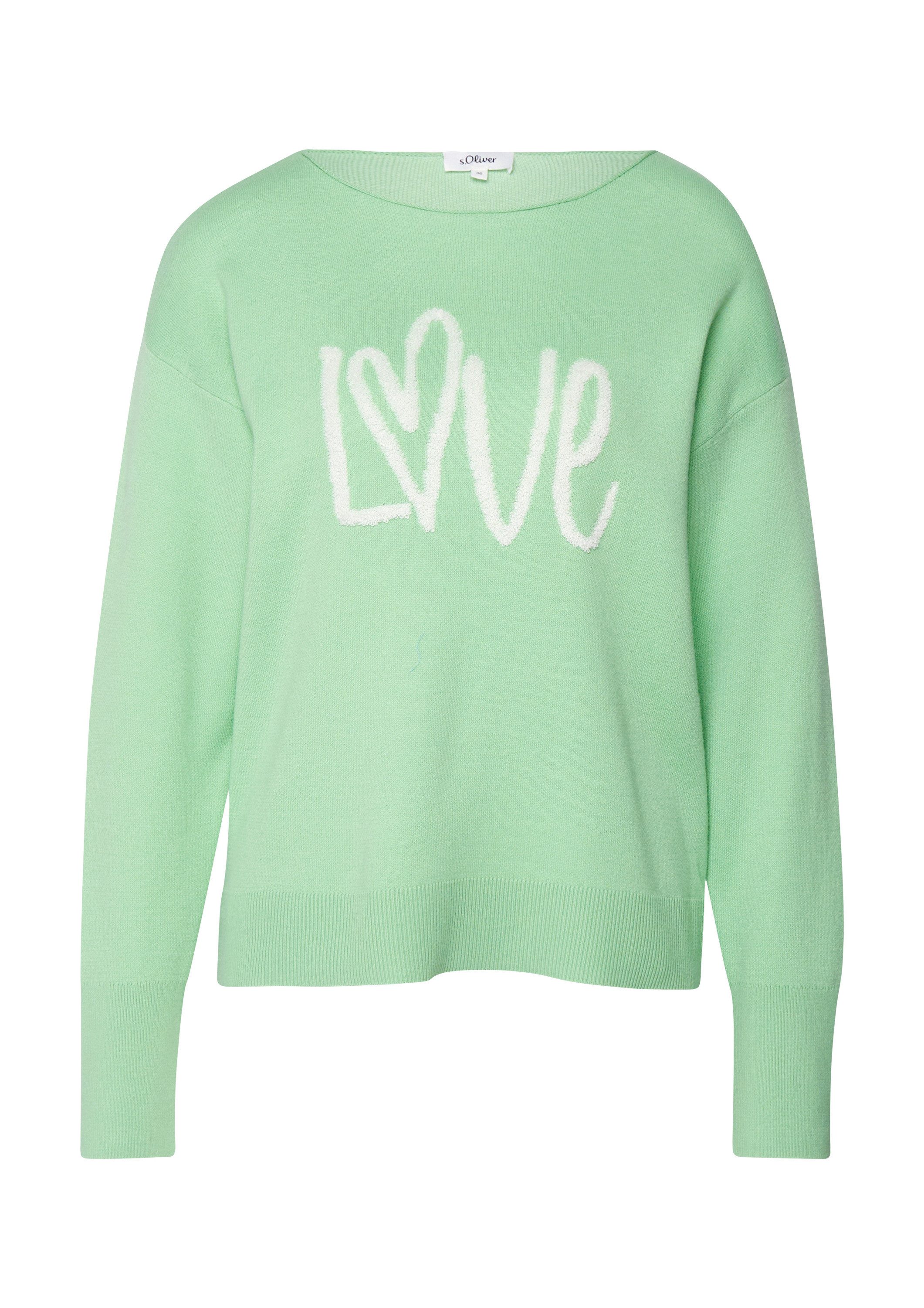s.Oliver Longpullover Strickpullover Strickpullover mit Love-Schriftzug günstig online kaufen