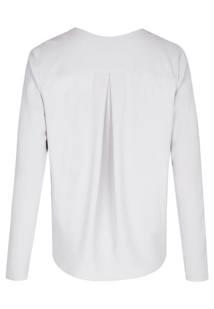 HECHTER PARIS Langarmshirt HECHTER Paris ESSENTIALS Damen Crêpe-Shirt Langarm Weiß