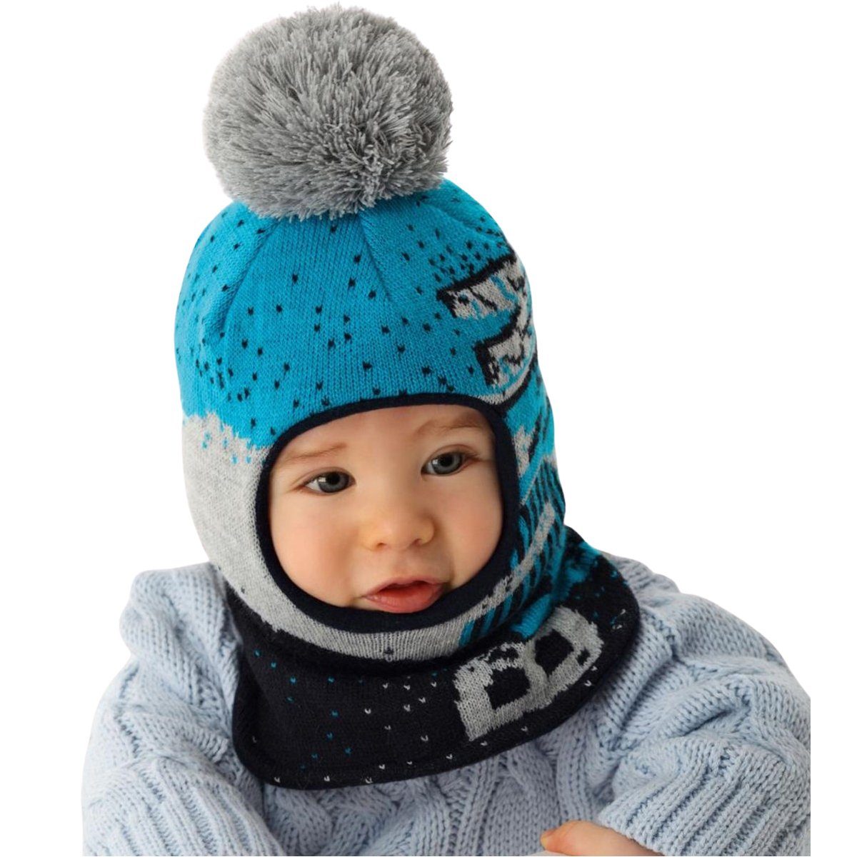 AJS Schlupfmütze Schalmütze Wintermütze Strickmütze