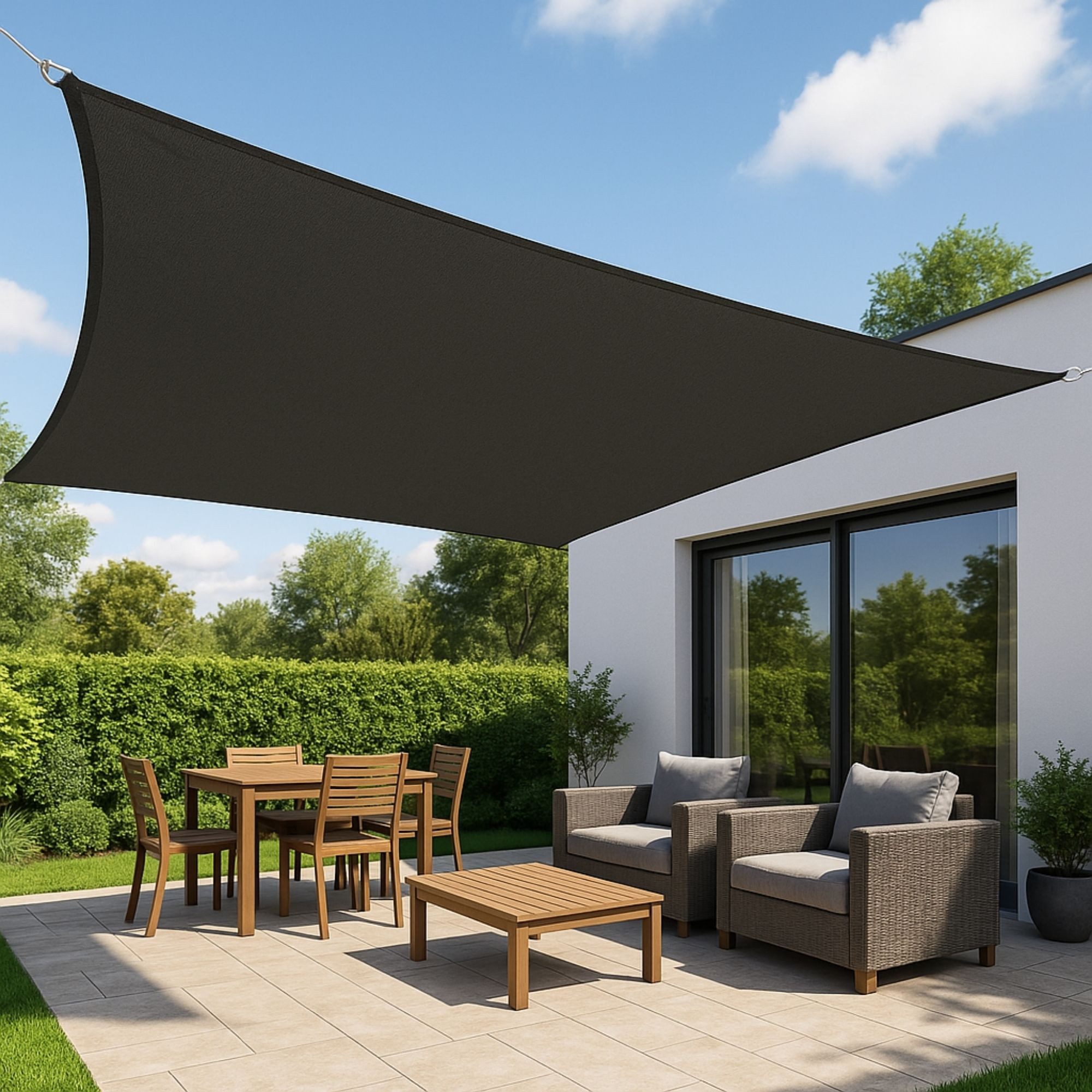 osoltus Sonnensegel Sonnensegel 3 m x 2 m Dunkelgrau rechteckig Capri wasserabweisend