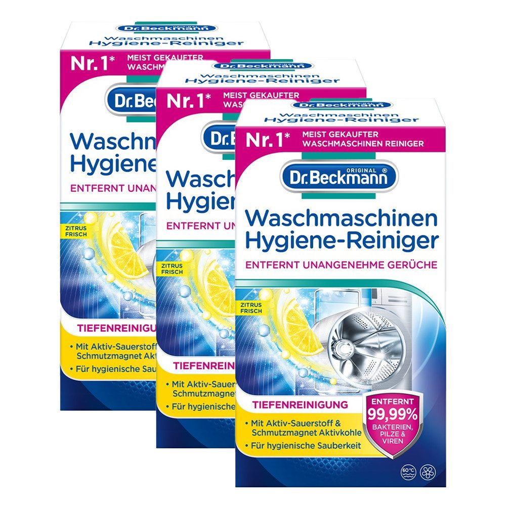 3x Dr. Beckmann Waschmaschinen Hygiene Reiniger je 250g Küchenreiniger