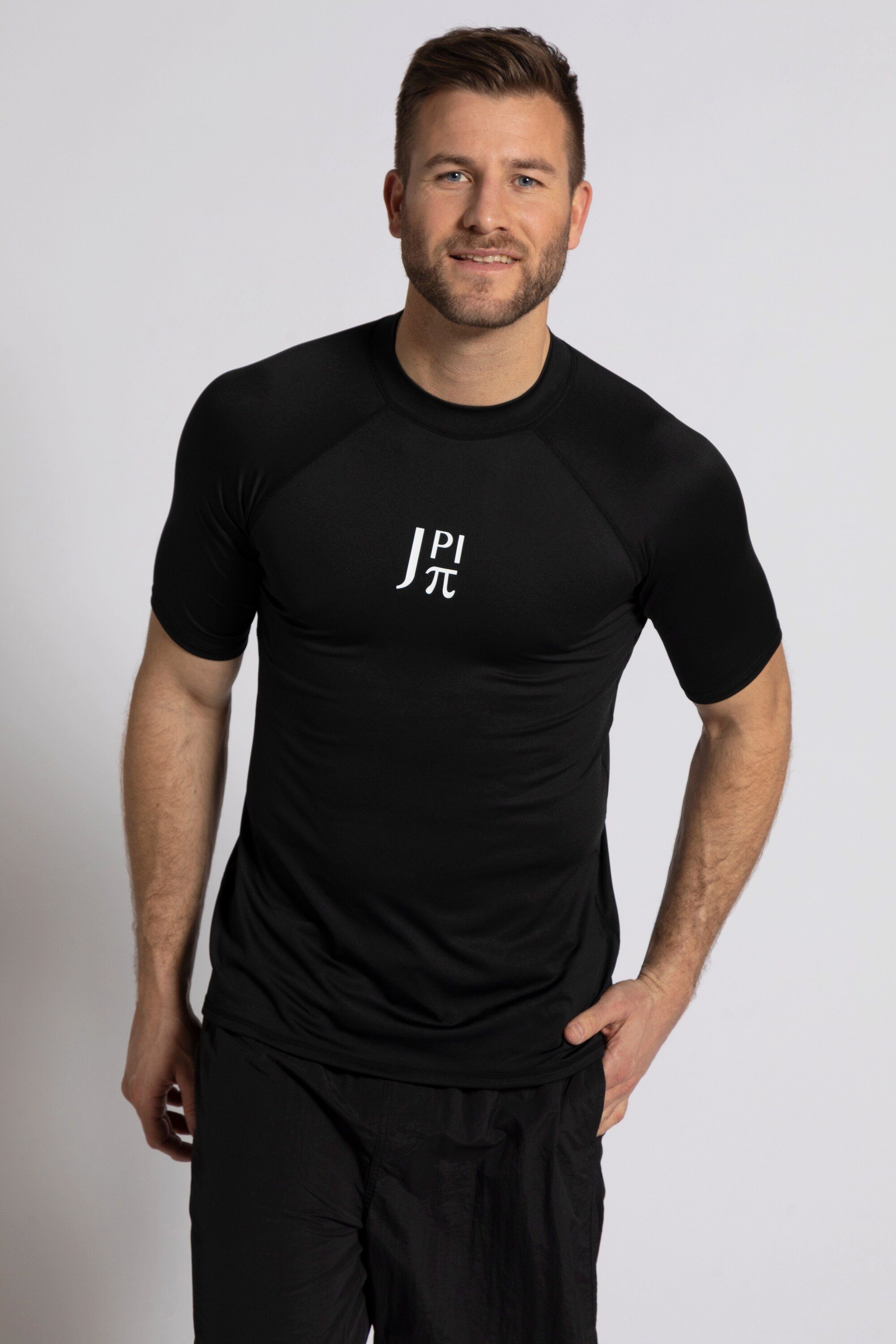 JP1880 T-Shirt Schwimmshirt Halbarm Stehkragen UV-Schutz schwarz