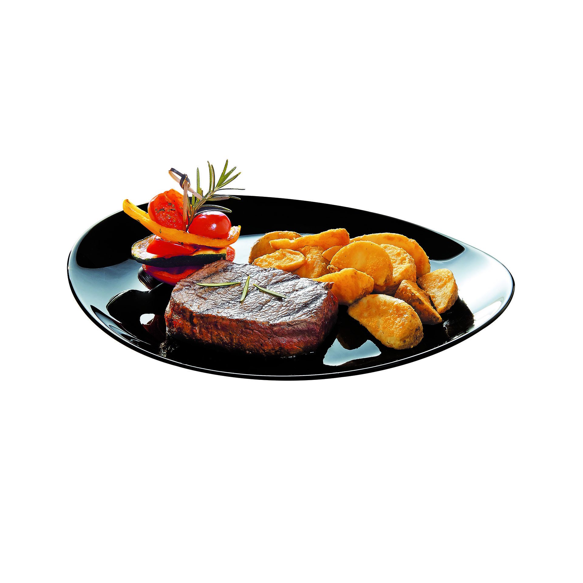 CreaTable Tafelservice Italien Party Schwarz (6-tlg), 6 Personen, Glas