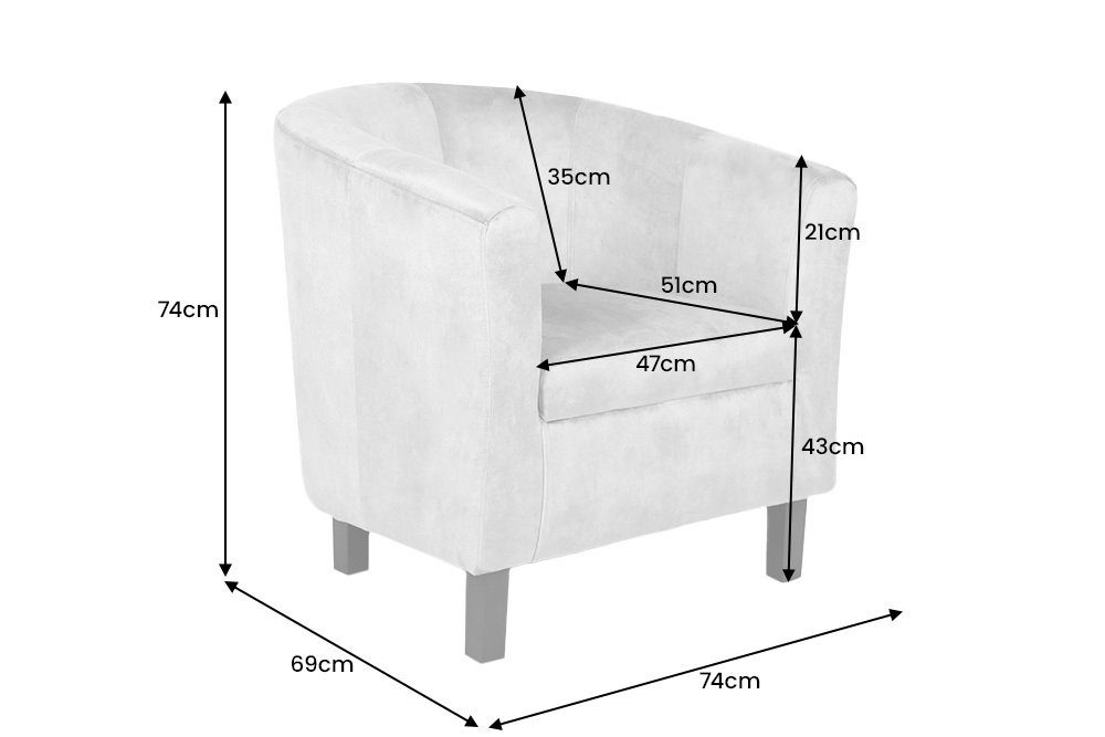 riess-ambiente Loungesessel HEMINGWAY dunkelgrau / braun (Einzelartikel, 1-St), Wohnzimmer · Samt · Schlafzimmer · Modern Design – Bild 5 von 5