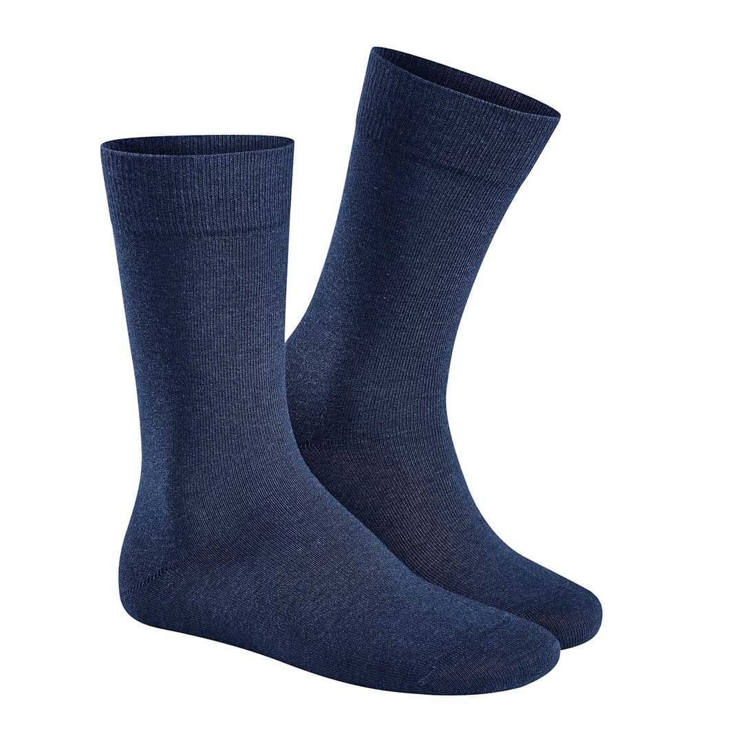 COTTON Hudson (1-Paar) Herren ohne 0387 Marine-mel. RELAX Basicsocken Gummi Baumwollsocken