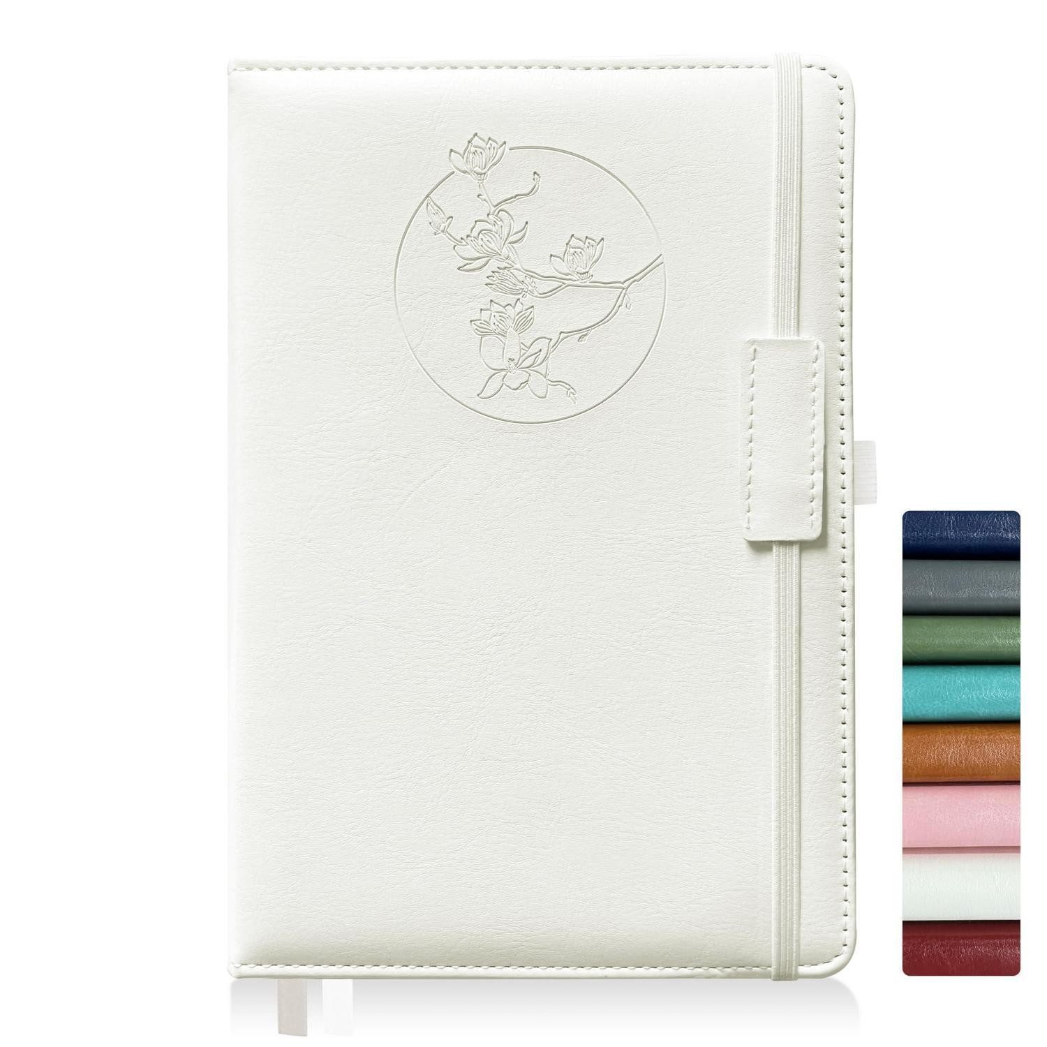 LuxusKollektion Notizbuch Journal A5 Hardcover Weiss 256 Seiten in Lederoptik