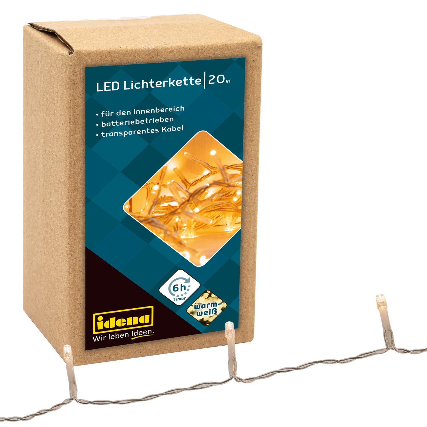 Idena LED-Lichterkette Idena 8582052 - LED Lichterkette mit 20 LEDs in Warm günstig online kaufen