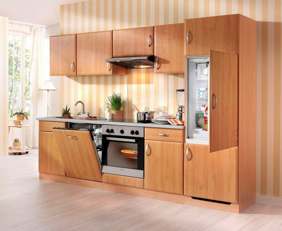 wiho Küchen Kompletter E-Geräten, Geräten Küchenzeile 280 Küchenblock cm, Breite inkl. mit Prag