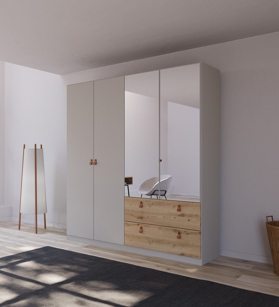 rauch Drehtürenschrank "Homey by Quadra Spin", mit cognacbraunen Ledergriff günstig online kaufen
