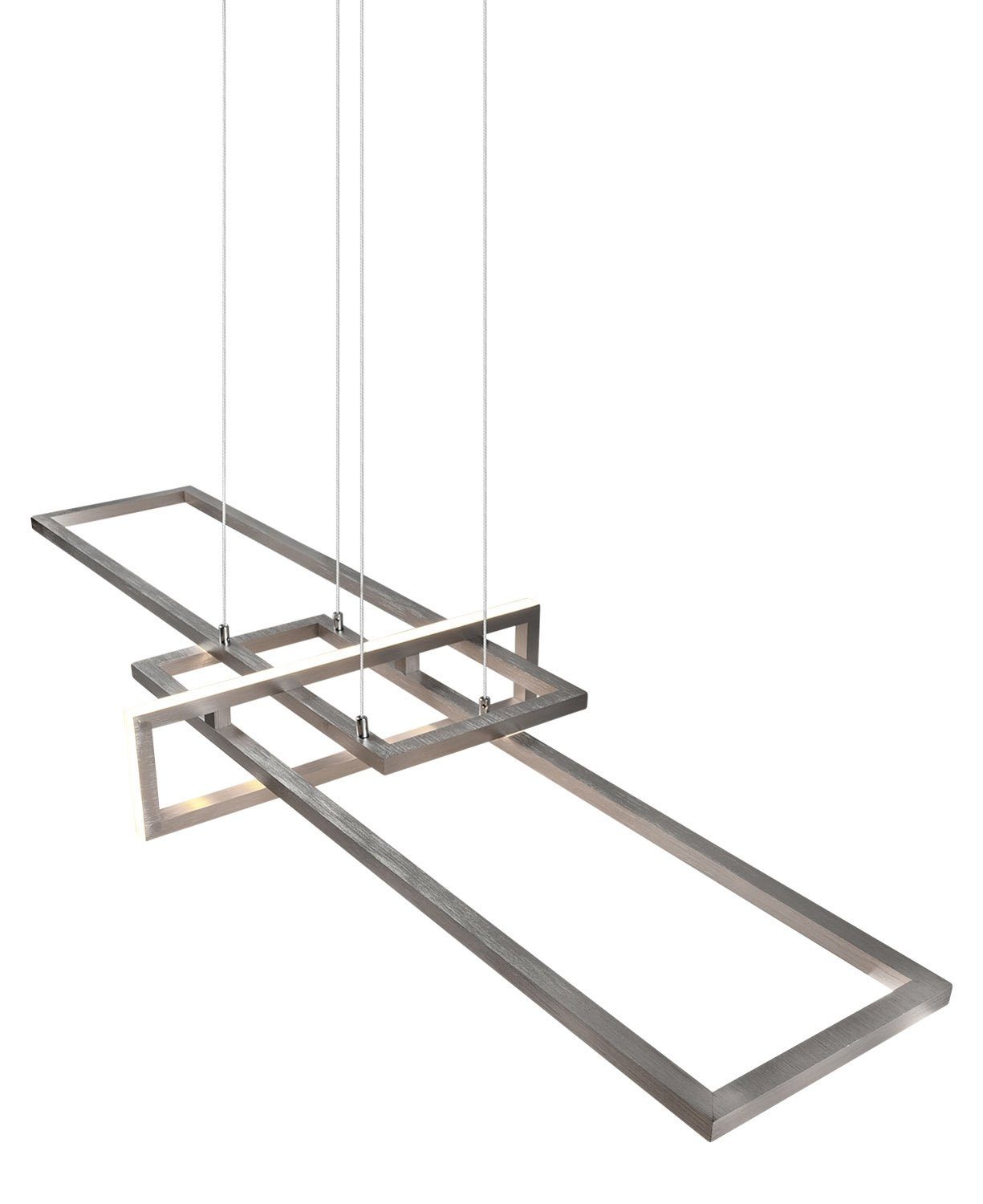 TRIO Leuchten LED Pendelleuchte SALINAS, 1-flammig, Nickelfarben, Metall, Dimmfunktion, LED fest integriert, Warmweiß, Hängeleuchte, Hängelampe