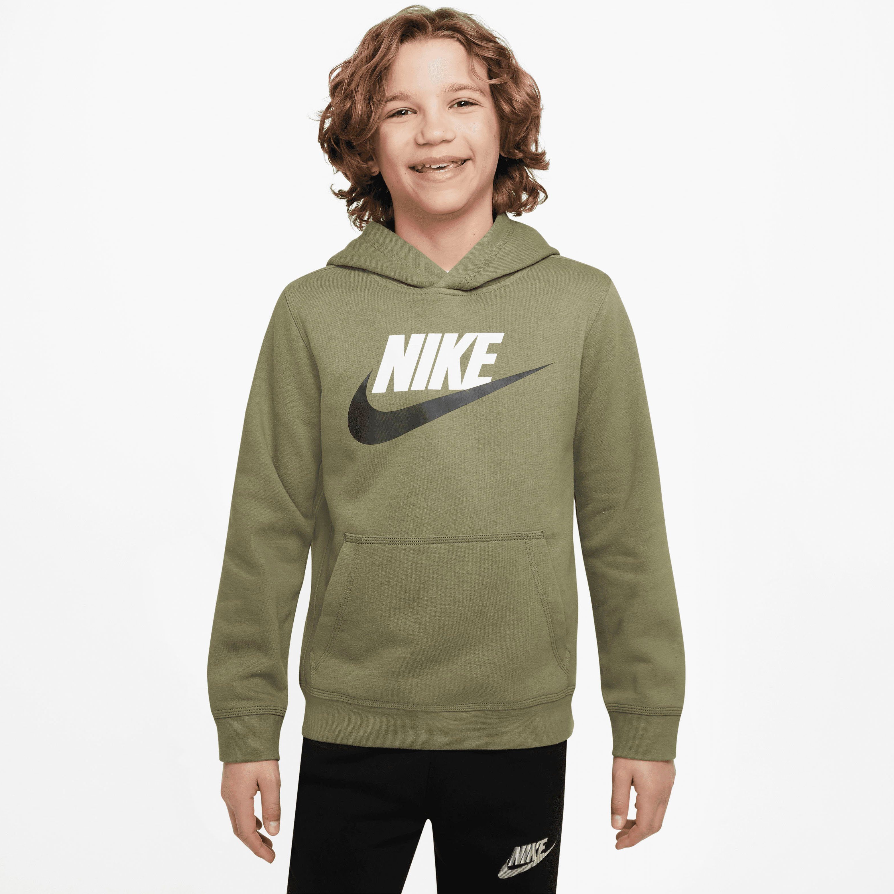 Nike Sportswear Kapuzensweatshirt Club Fleece Big Kids\' Pullover Hoodie,  Das Rippmaterial an Bündchen und Saum gewährleistet eine sichere