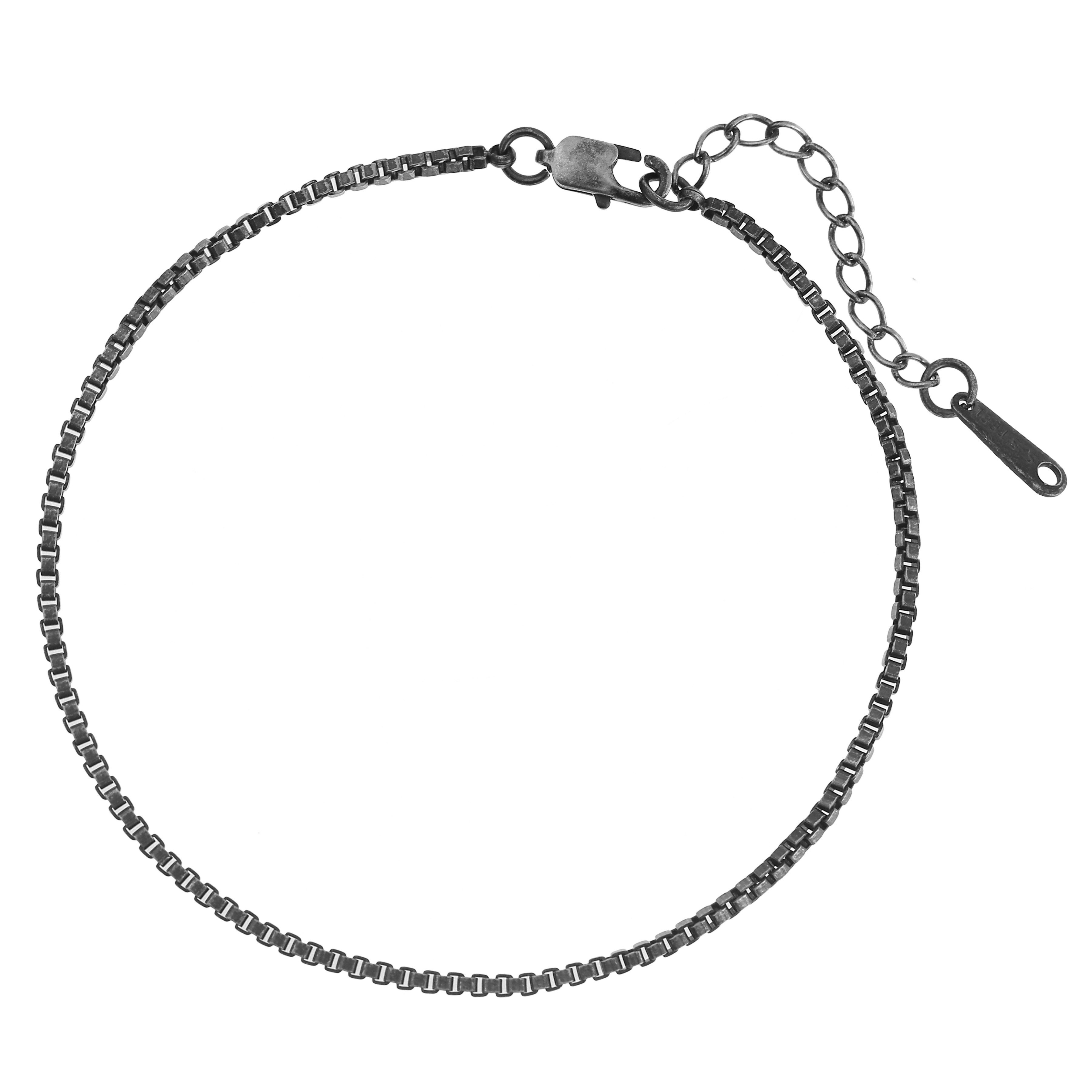 Made by Nami Edelstahlarmband Herren Armband Schwarz Cuban Link filigran minimalistisch, aus Edelstahl – maskulin – Gliederdesign – Verstallbar