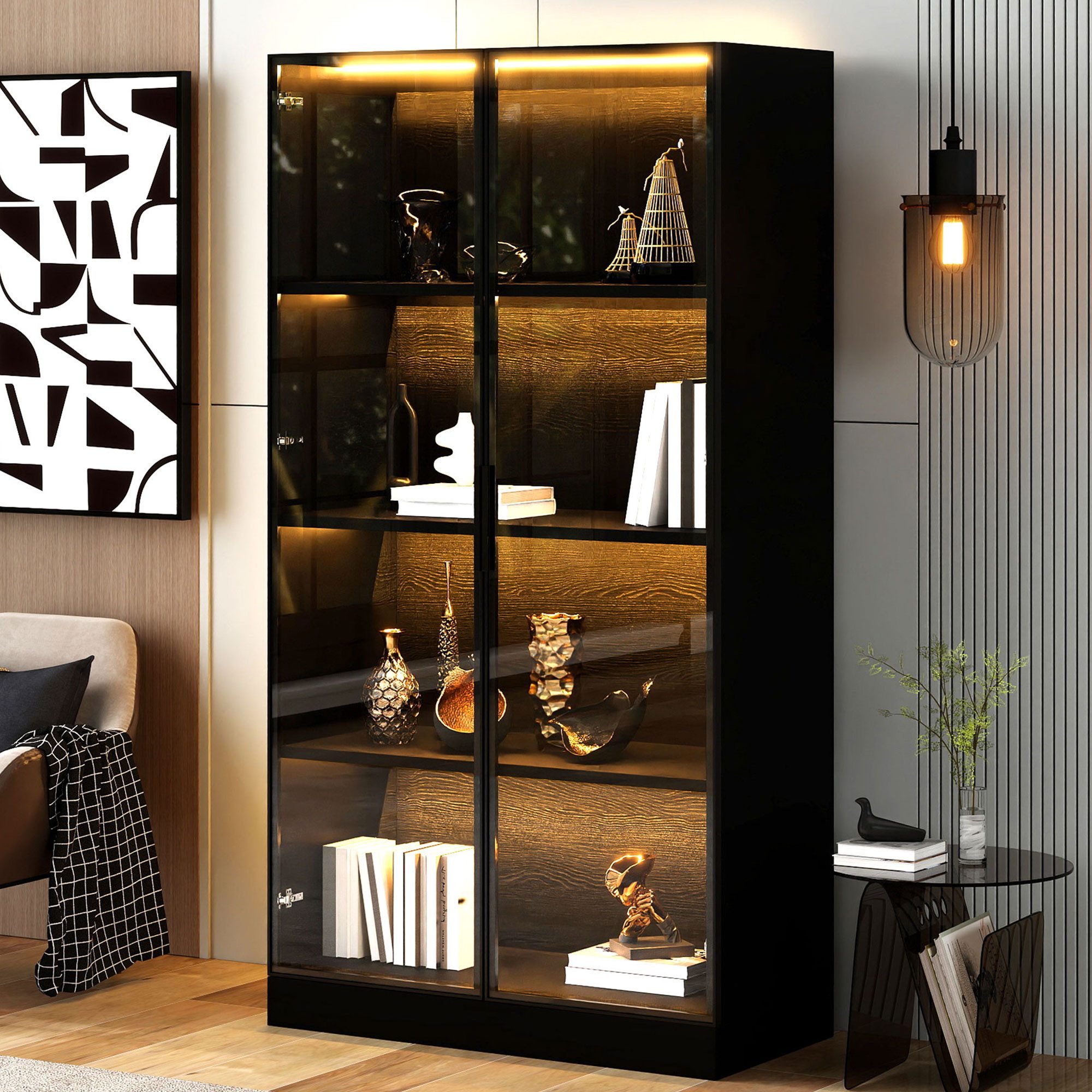 Flieks Vitrine Glasvitrine mit LED-Beleuchtung und günstig online kaufen