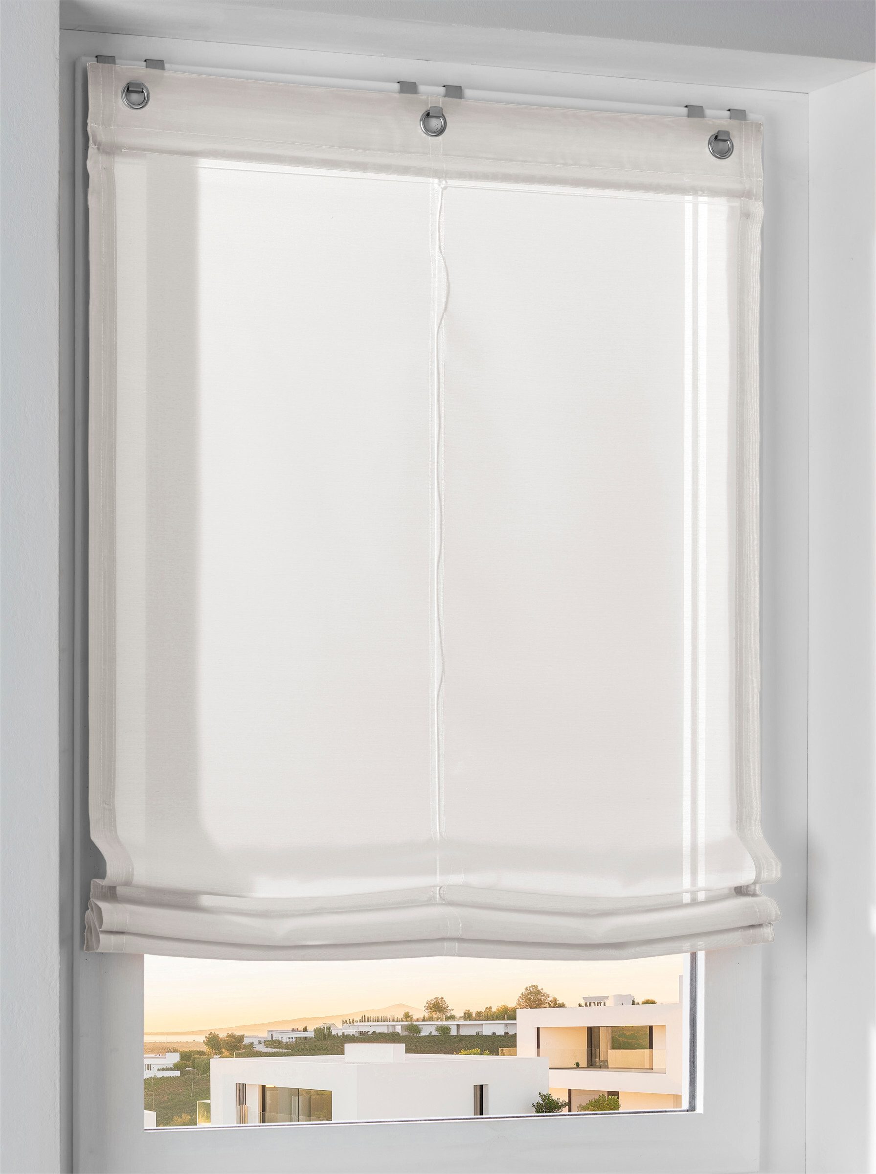 Rollo Raffrollo ., heine, halbtransparent, Ösen günstig online kaufen