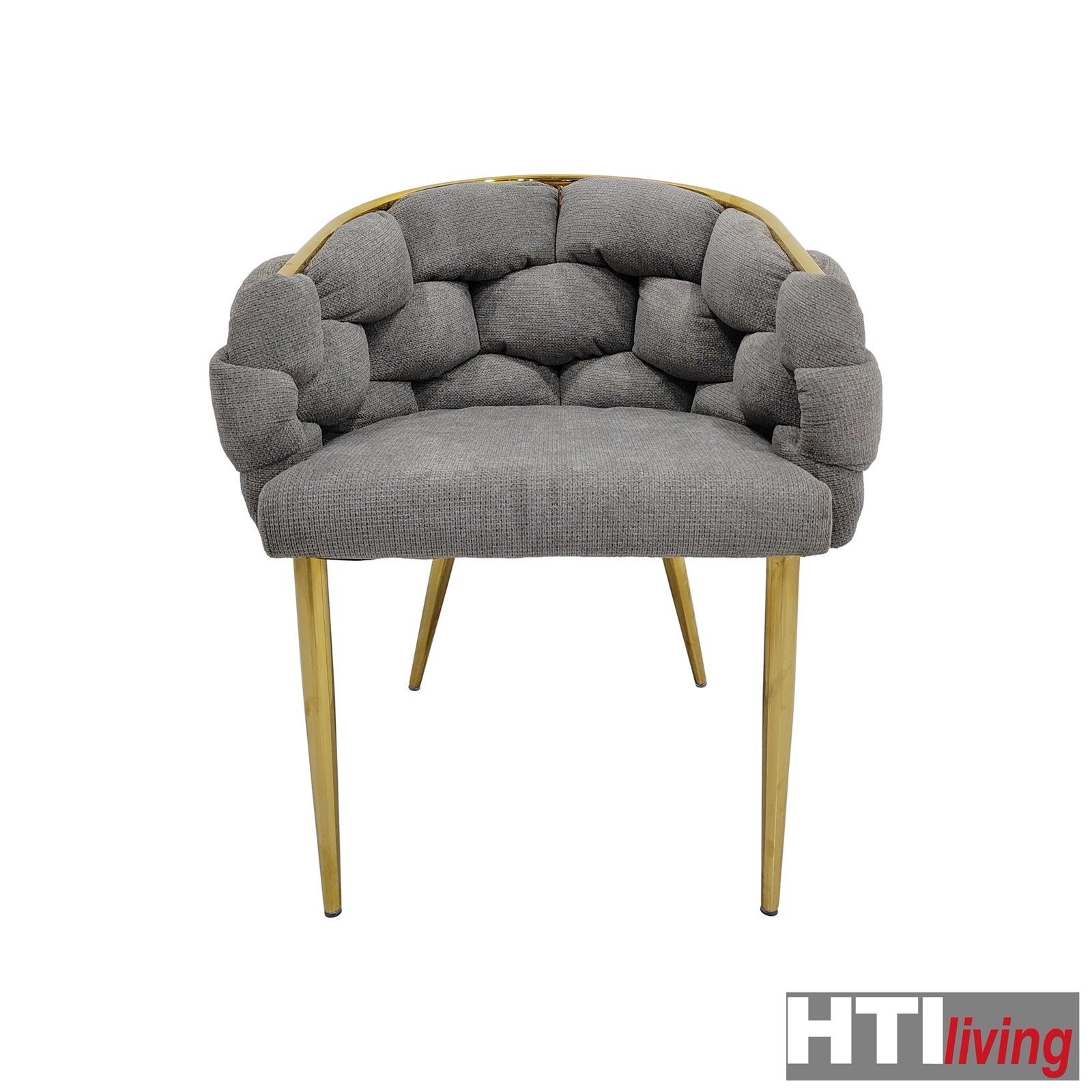 goldenes St), 1 HTI-Living Esszimmerstuhl Stuhl Metallgestell Gold Polsterstuhl Alsen Design (Einzelstuhl, Grau