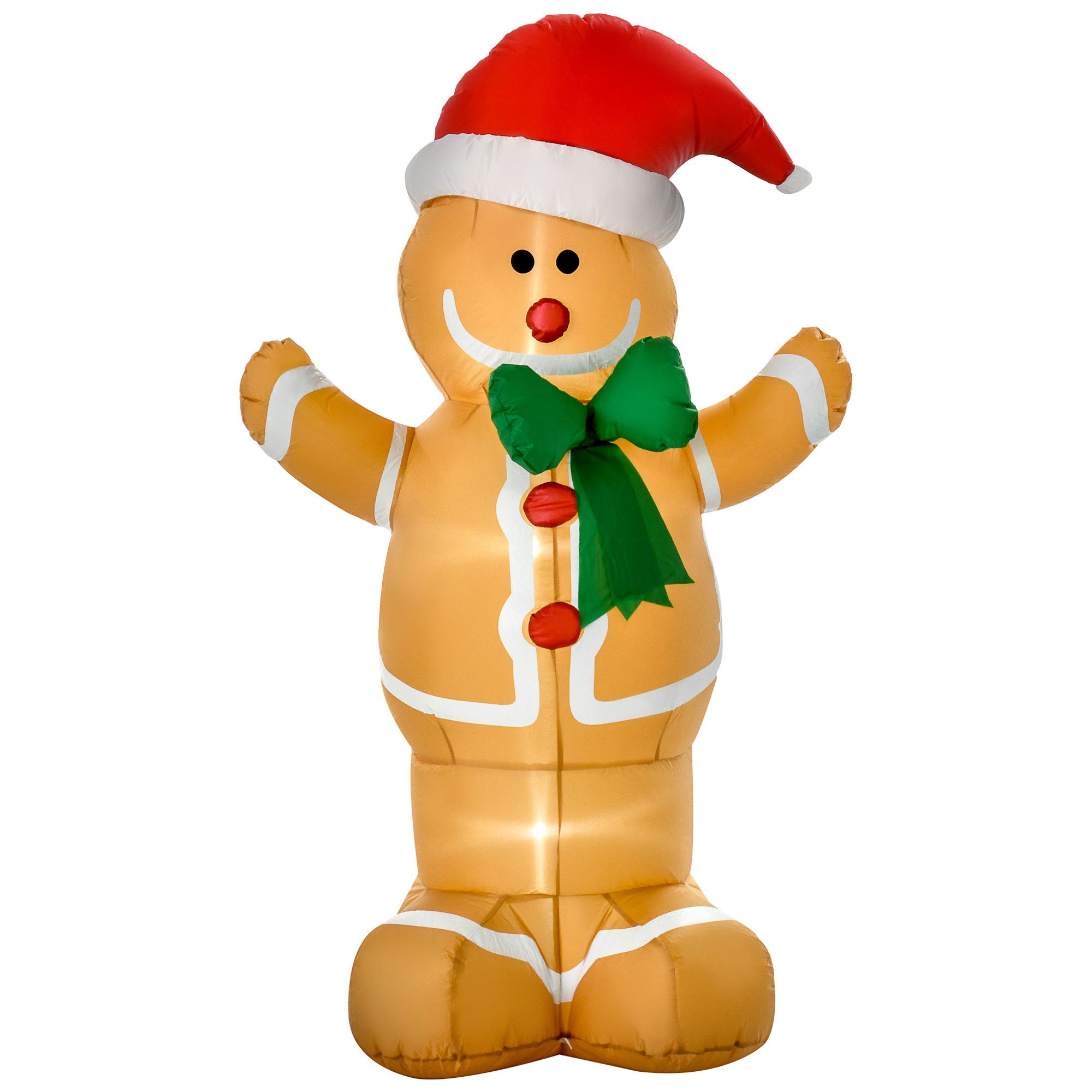 HOMCOM Weihnachtsfigur Aufblasbarer Lebkuchenmann (Weihnachtsdekoration, 1 günstig online kaufen