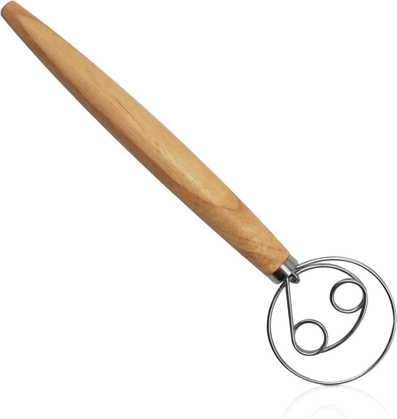FOUORTUNATE-BEE Schneebesen Doppelring-Edelstahl-Schneebesen für Teig, Backen und Pizza, Back- und Teigschläger mit doppelten Ringen – ideal für Brot