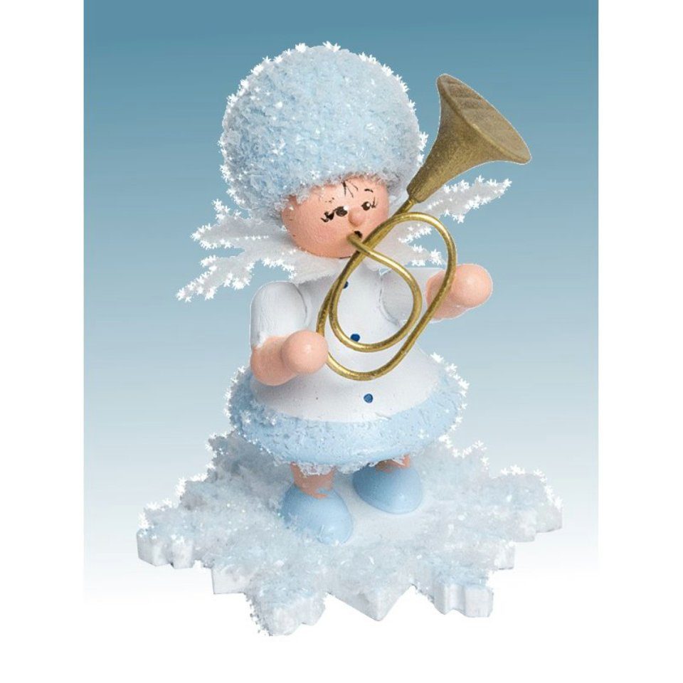 Kuhnert Dekofigur Schneeflöckchen mit Tenorhorn, Handarbeit aus dem
