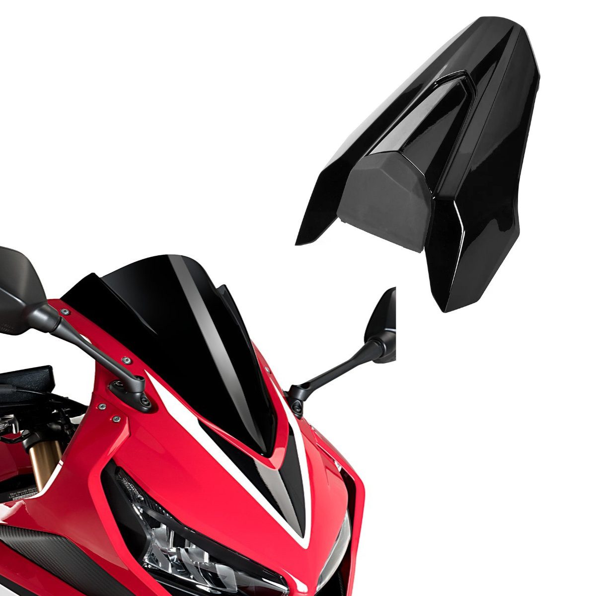 Antonio Puig Halter Set: Soziusabdeckung passend für Honda CB 650 R 19-20 + Racingscheibe