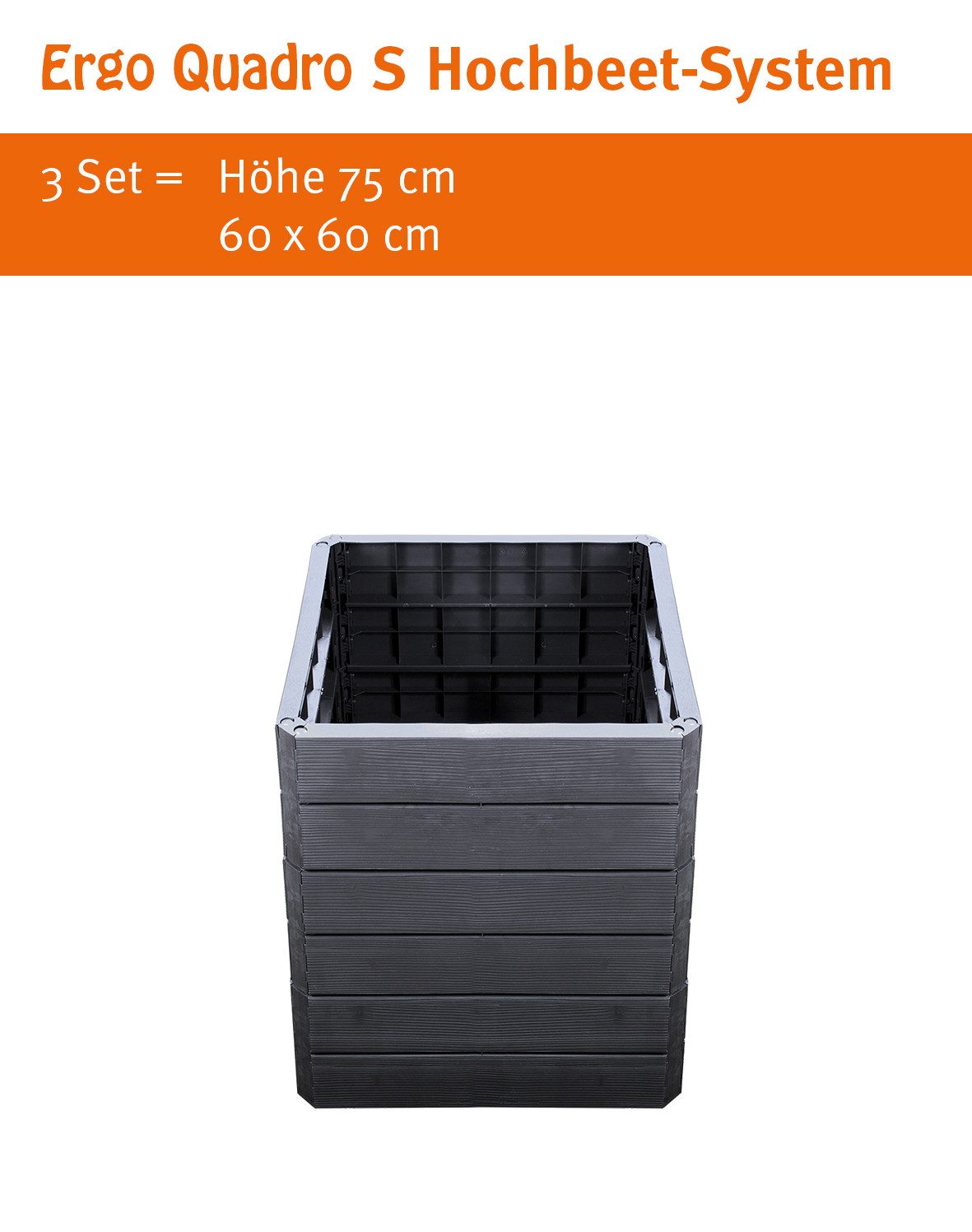 GARANTIA Hochbeet ERGO QUADRO S Hochbeet-System Wood 4 Paneele inkl. Verbinder