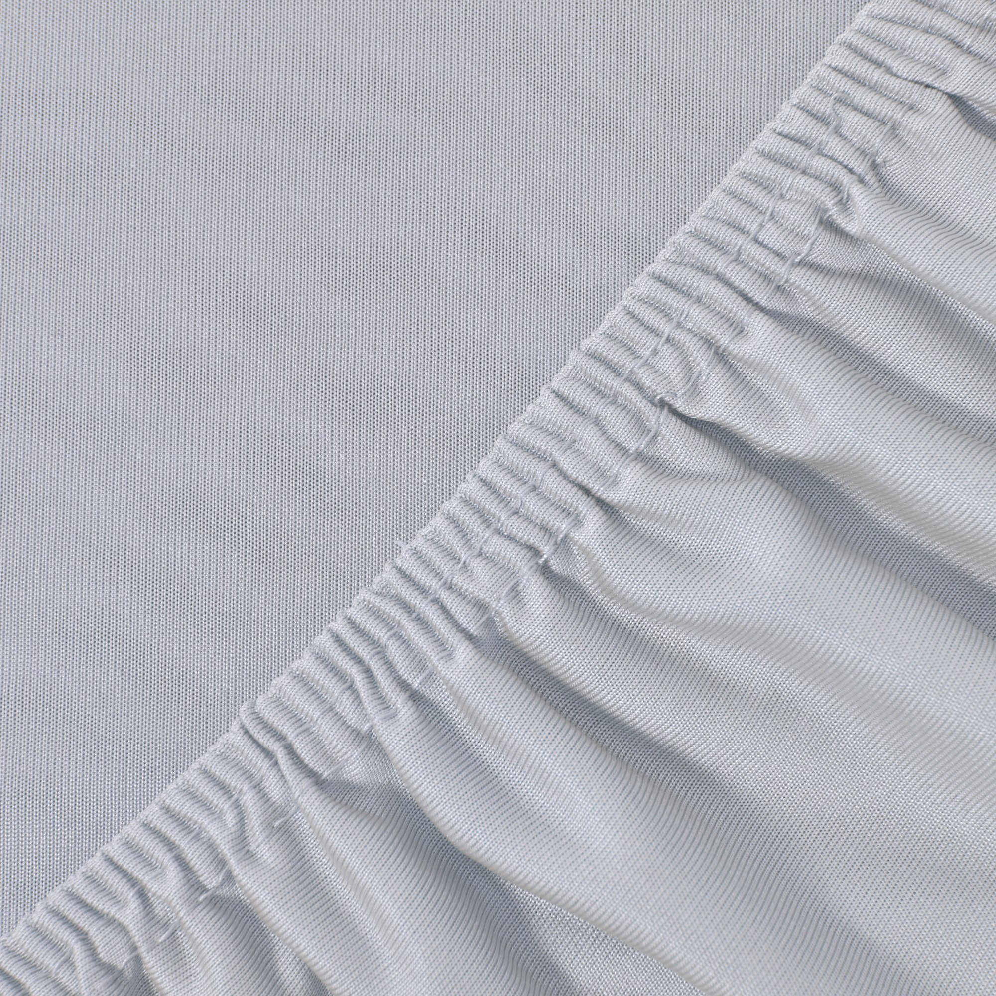 NatureMark Spannbettlaken Jersey Spannbetttuch, 100% Baumwolle, Gummizug: rundum, (2 Stück), Kinder Spannbetttuch, für Baby-/Kinderbett, 70x140 cm, Silber grau