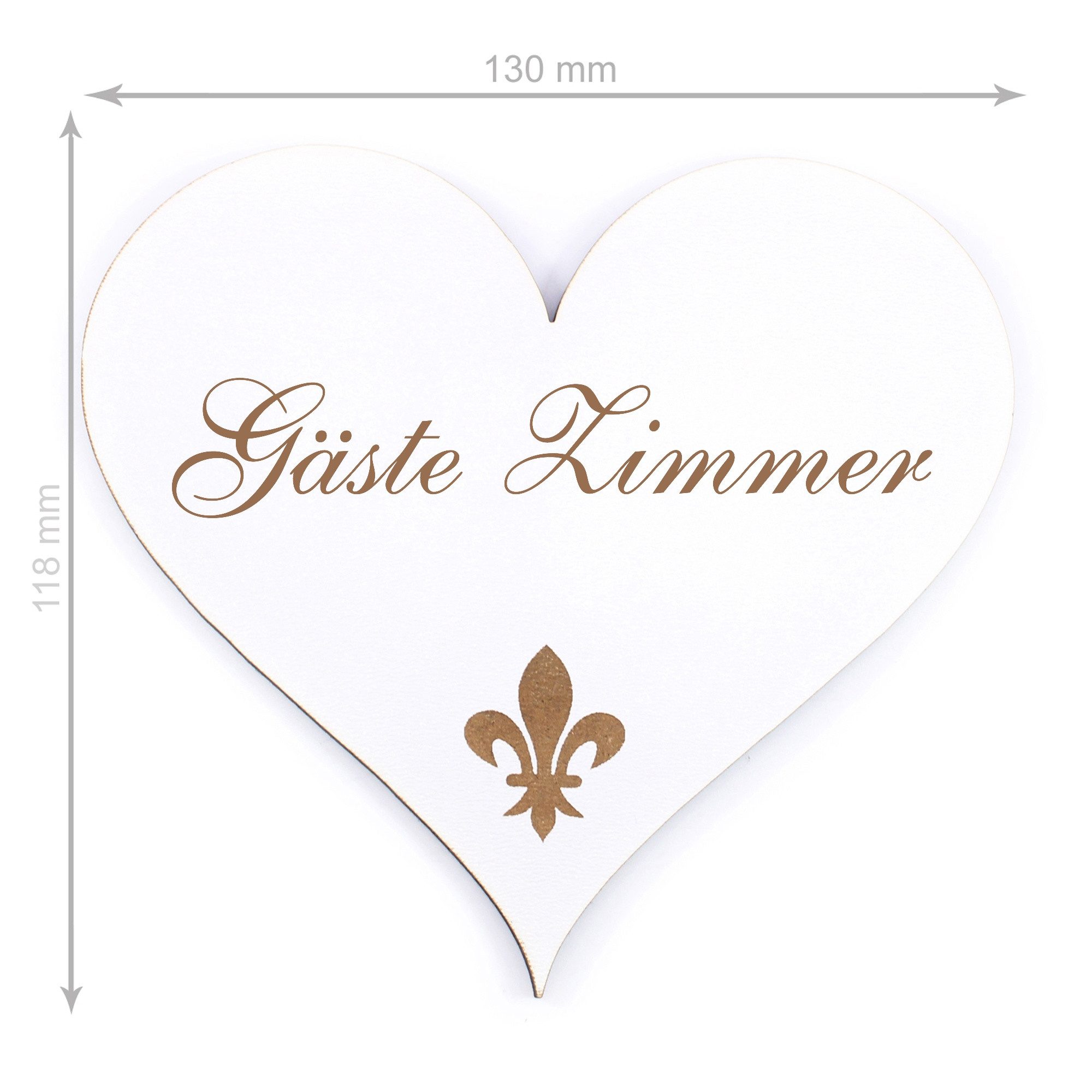 Thumbnail - Dekolando Hinweisschild Türschild Herz - Gäste Zimmer - Schild 13 x 12 cm - Schilder Türschild