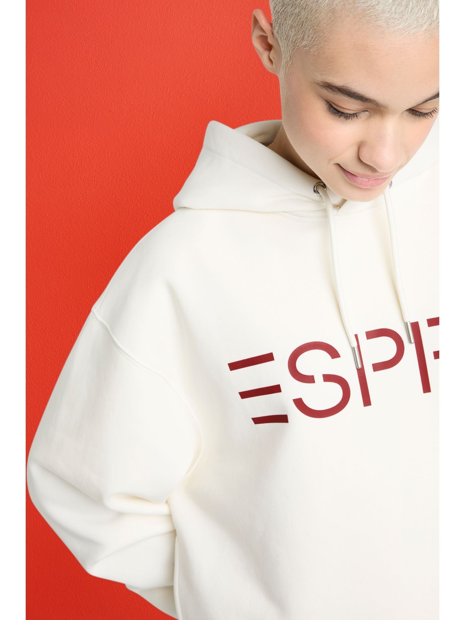 Esprit Sweatshirt Unisex Fleece-Hoodie OFF Logo WHITE mit (1-tlg)